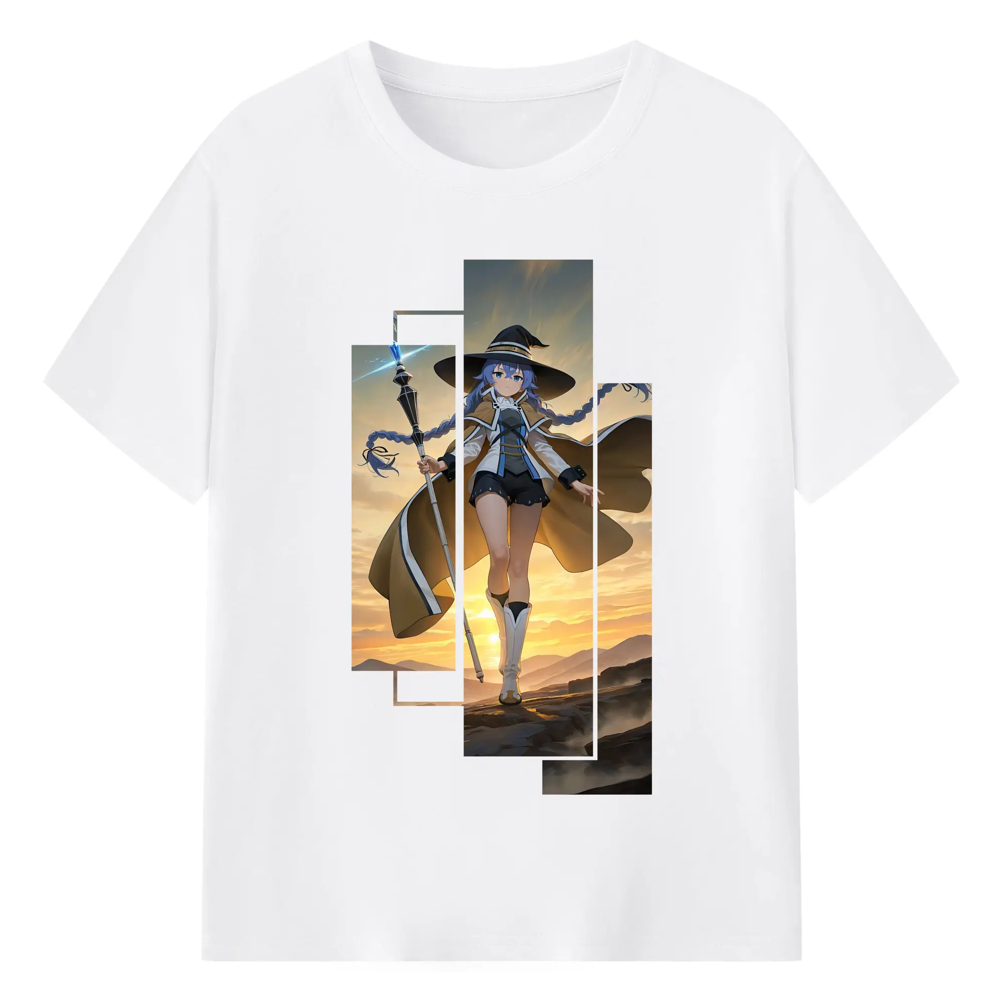 無職転生 グッズ,ロキシー・ミグルディア - 綿100％ 半袖Tシャツ ・ フロントプリント ・ 快適 通気性 ・ 日常使い 散歩 スポーツ用