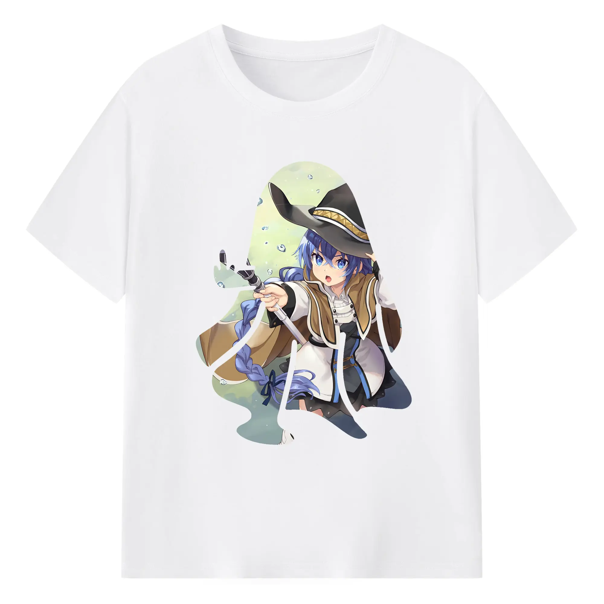 無職転生 グッズ,ロキシー・ミグルディア - 綿100％ 半袖Tシャツ ・ フロントプリント ・ 快適 通気性 ・ 日常使い 散歩 スポーツ用