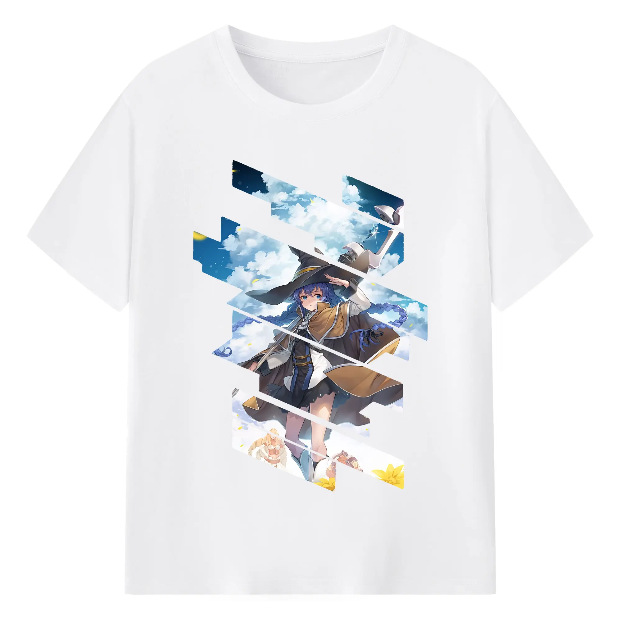 無職転生 グッズ,ロキシー・ミグルディア - 綿100％ 半袖Tシャツ ・ フロントプリント ・ 快適 通気性 ・ 日常使い 散歩 スポーツ用