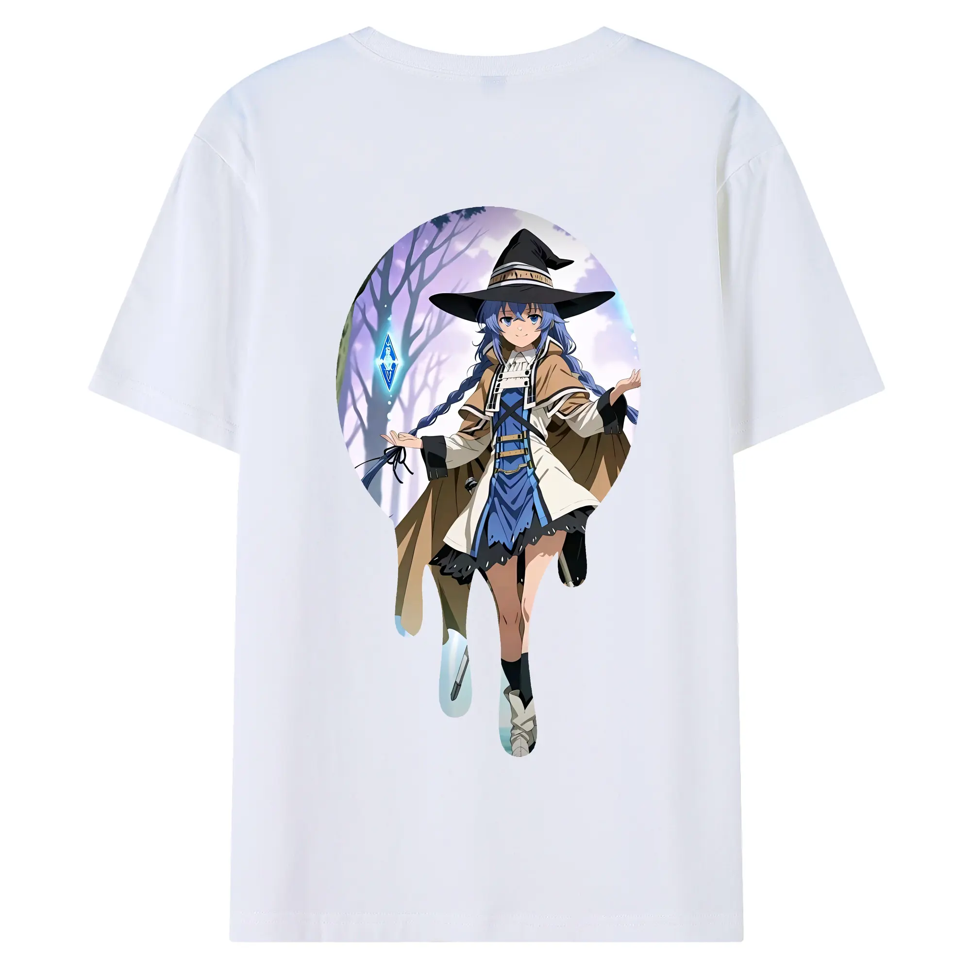 無職転生 グッズ,ロキシー・ミグルディア - 綿100％ 半袖Tシャツ ・ バックプリント ・ 快適 通気性 ・ 日常使い 散歩 スポーツ用