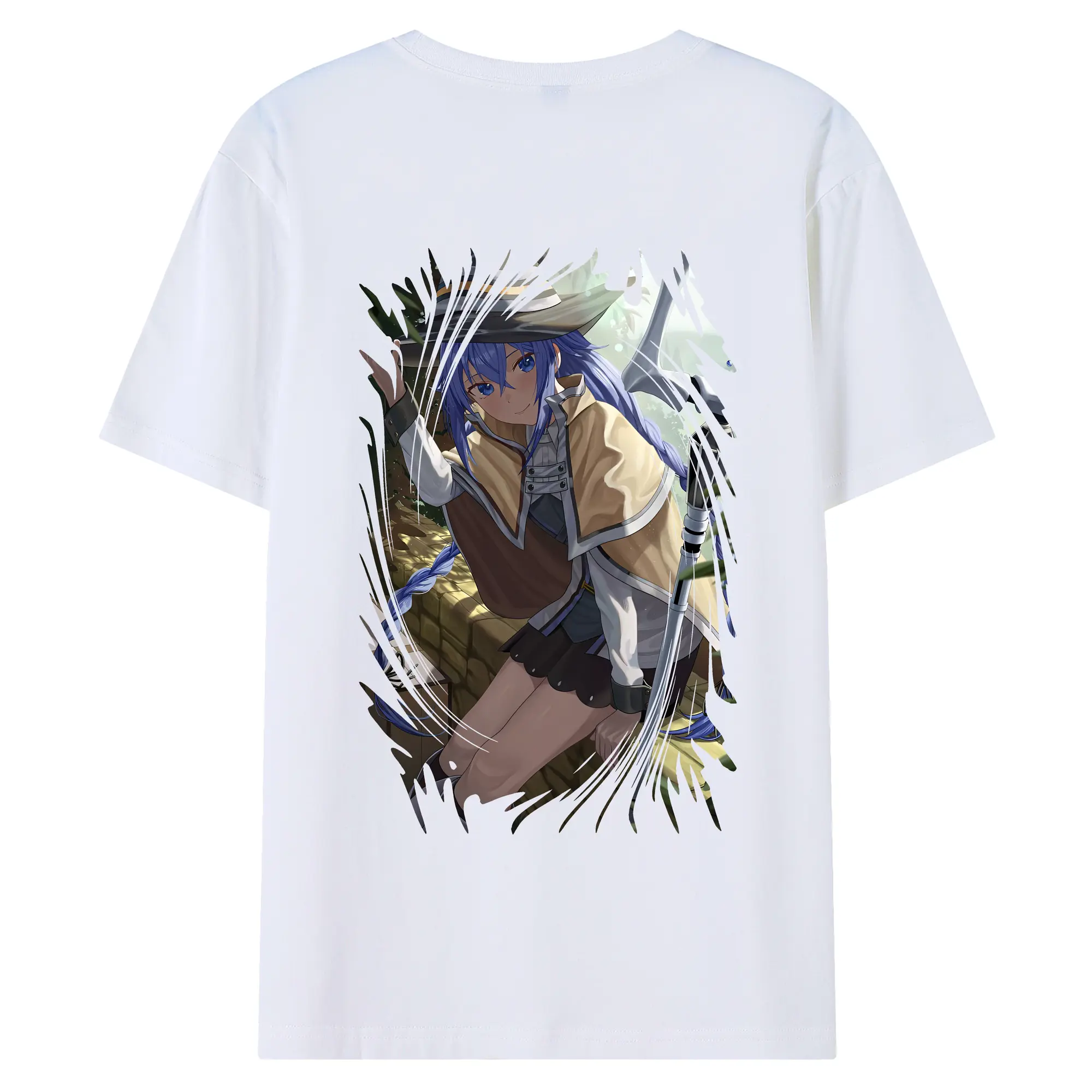 無職転生 グッズ,ロキシー・ミグルディア - 綿100％ 半袖Tシャツ ・ バックプリント ・ 快適 通気性 ・ 日常使い 散歩 スポーツ用