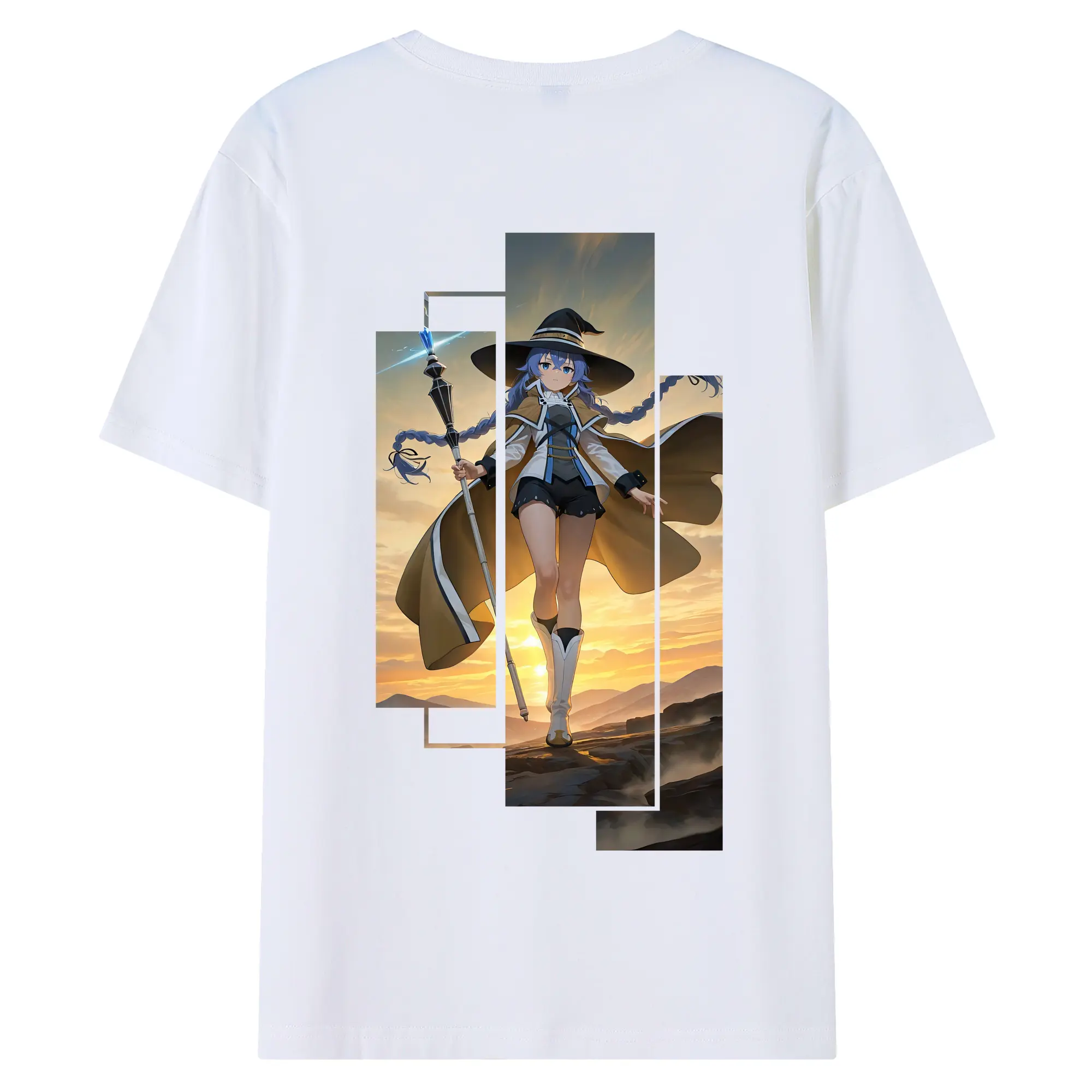 無職転生 グッズ,ロキシー・ミグルディア - 綿100％ 半袖Tシャツ ・ バックプリント ・ 快適 通気性 ・ 日常使い 散歩 スポーツ用