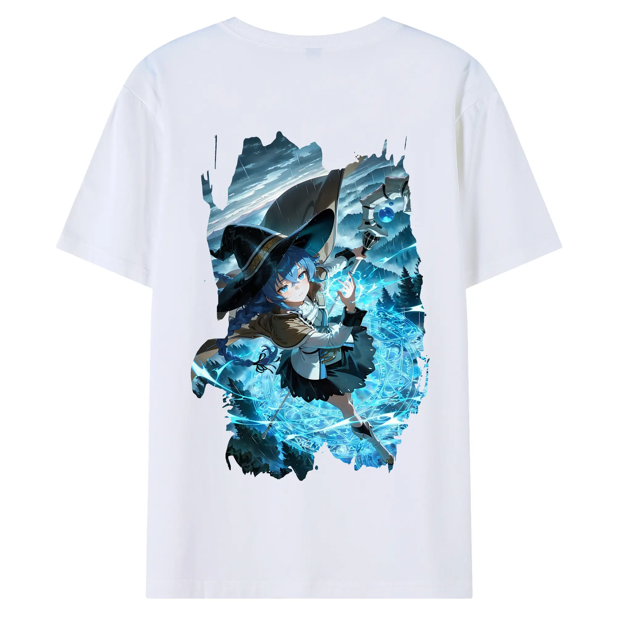 無職転生 グッズ,ロキシー・ミグルディア - 綿100％ 半袖Tシャツ ・ バックプリント ・ 快適 通気性 ・ 日常使い 散歩 スポーツ用