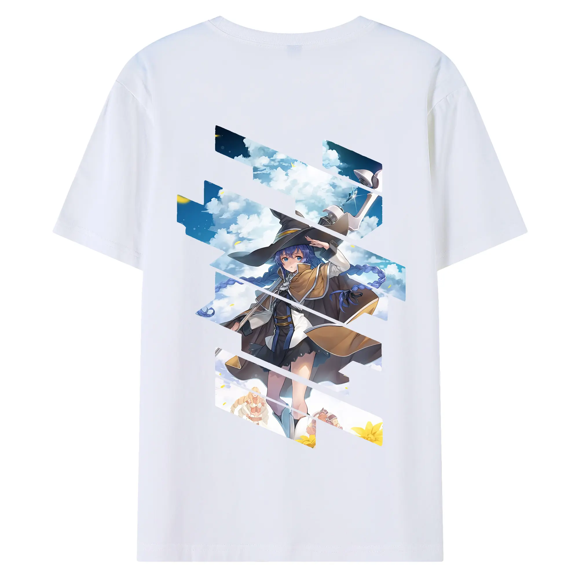 無職転生 グッズ,ロキシー・ミグルディア - 綿100％ 半袖Tシャツ ・ バックプリント ・ 快適 通気性 ・ 日常使い 散歩 スポーツ用