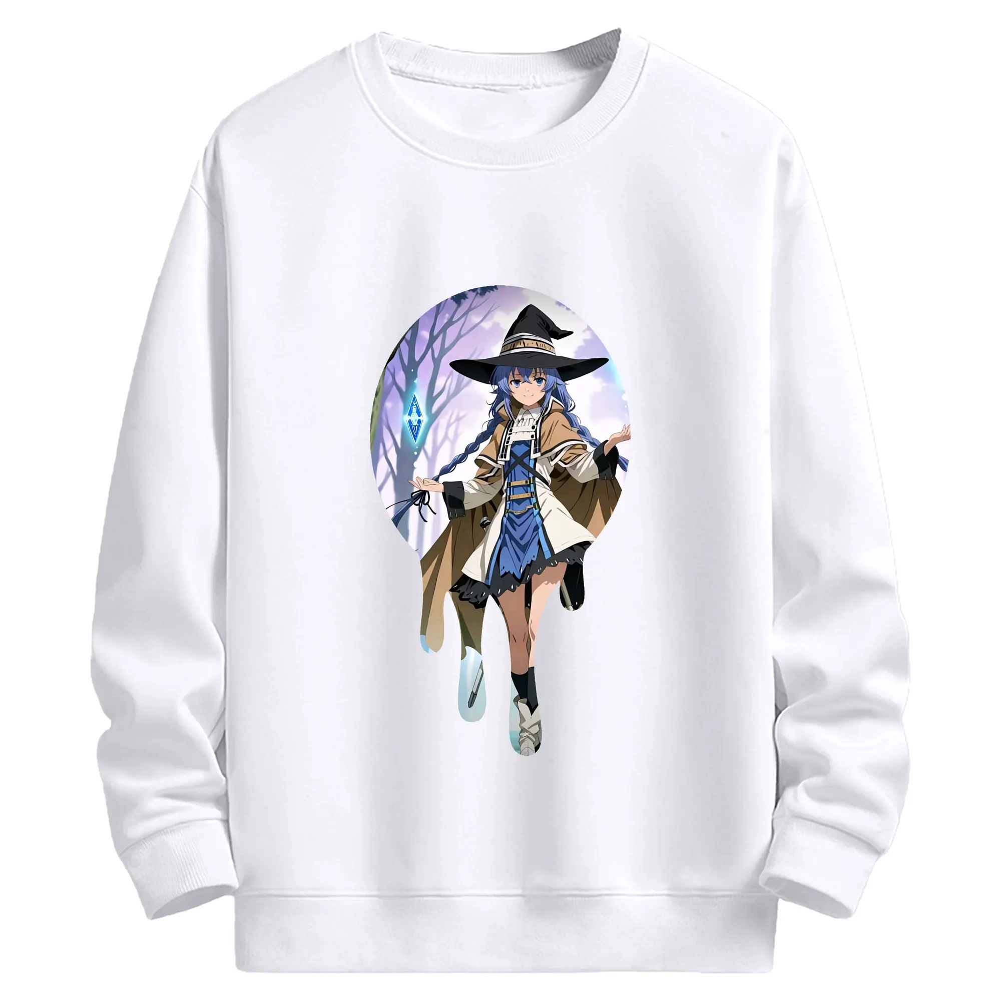 無職転生 グッズ,ロキシー・ミグルディア - 高品質 クルーネック スウェット ・ コットン59％ ポリエステル41％ ・ ユニセックス 長袖 トレーナー ・ カジュアル デイリー スポーツ 散歩用