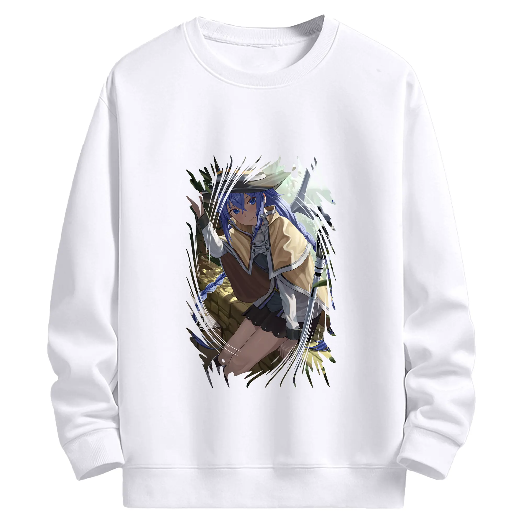 無職転生 グッズ,ロキシー・ミグルディア - 高品質 クルーネック スウェット ・ コットン59％ ポリエステル41％ ・ ユニセックス 長袖 トレーナー ・ カジュアル デイリー スポーツ 散歩用