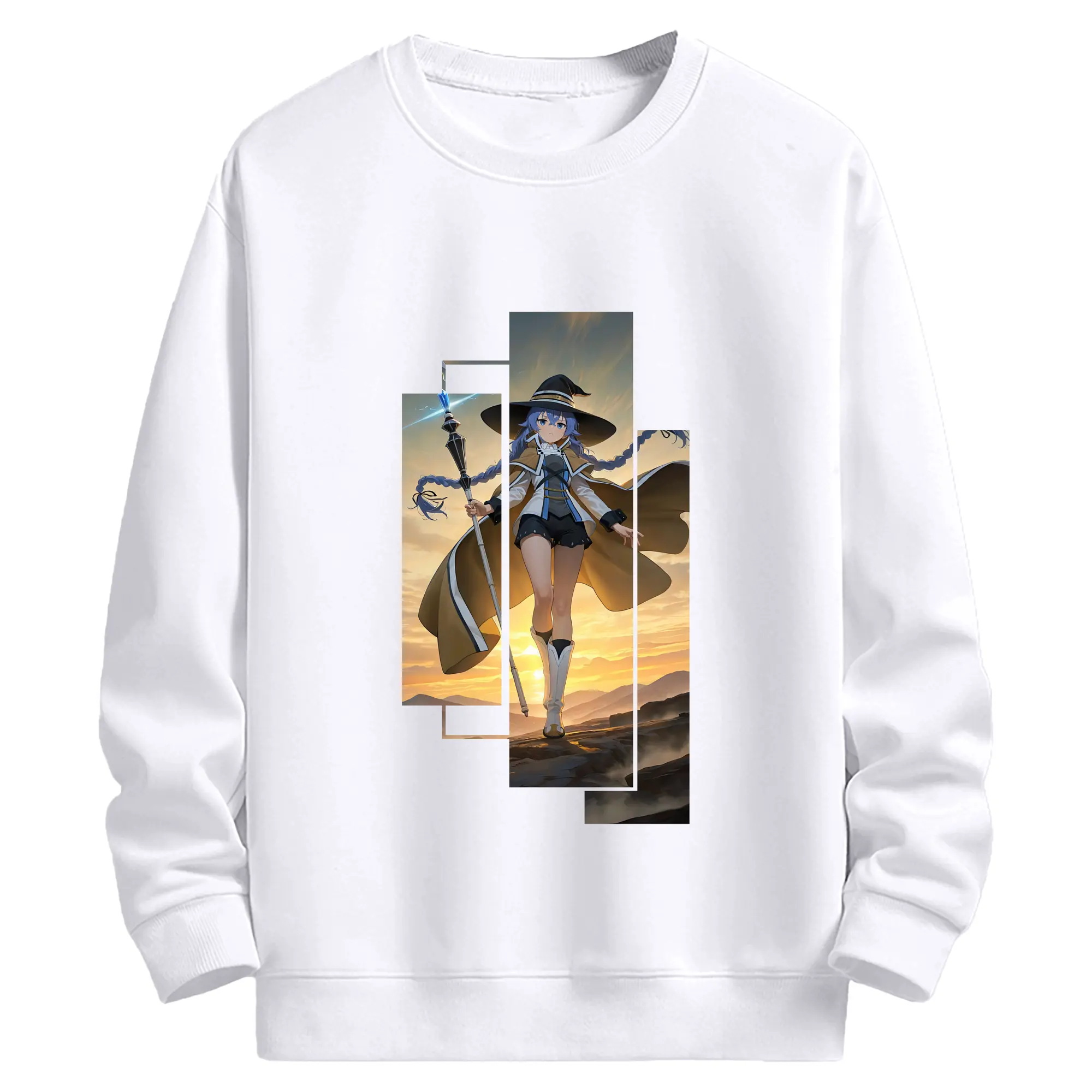 無職転生 グッズ,ロキシー・ミグルディア - 高品質 クルーネック スウェット ・ コットン59％ ポリエステル41％ ・ ユニセックス 長袖 トレーナー ・ カジュアル デイリー スポーツ 散歩用