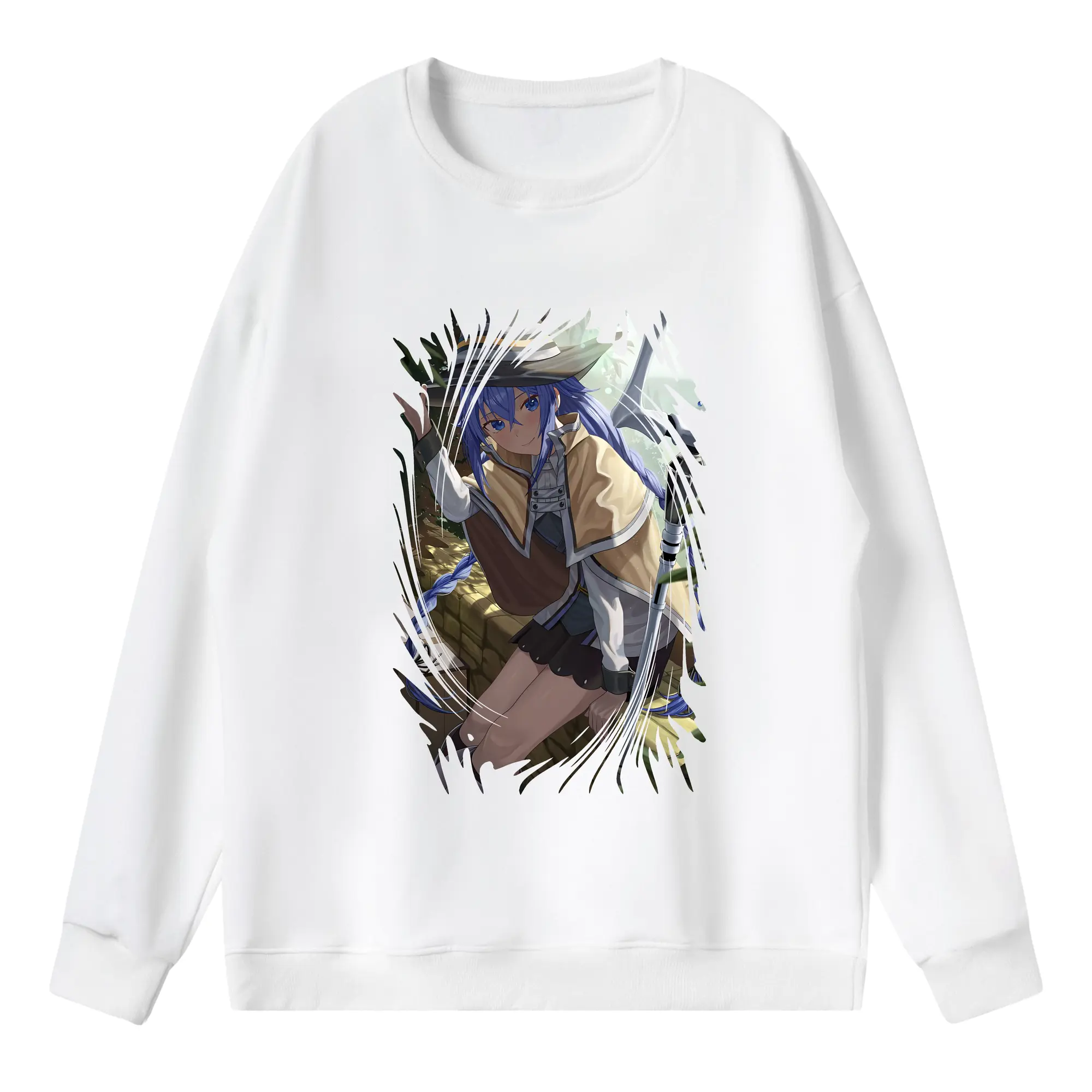 無職転生 グッズ,ロキシー・ミグルディア - 薄手 クルーネック スウェット 裏毛260g · ポリエステル 春秋向け カジュアル 男女兼用 · トレーナー デイリー スポーツ 散歩に最適