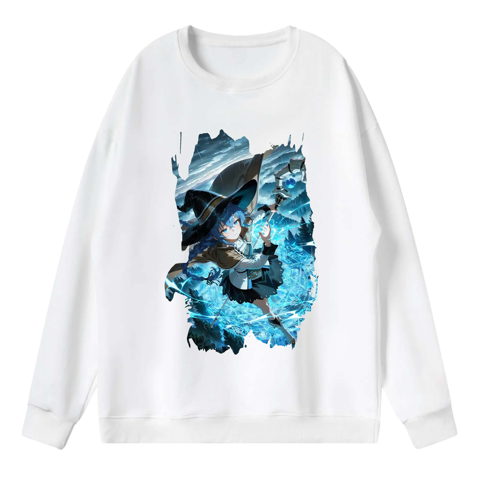 無職転生 グッズ,ロキシー・ミグルディア - 薄手 クルーネック スウェット 裏毛260g · ポリエステル 春秋向け カジュアル 男女兼用 · トレーナー デイリー スポーツ 散歩に最適