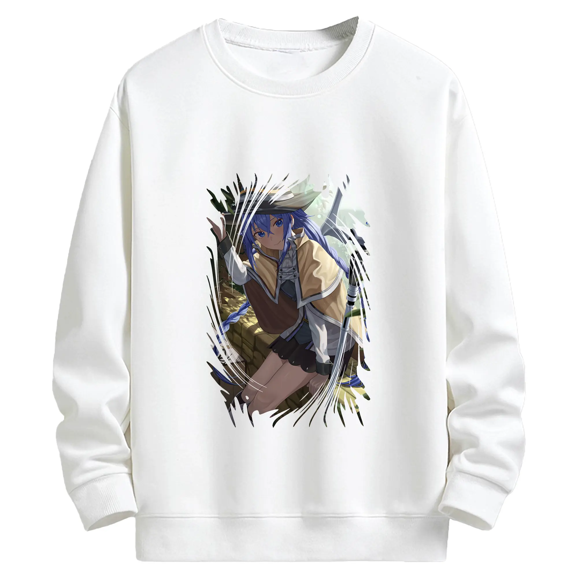 無職転生 グッズ,ロキシー・ミグルディア - キッズ クルーネックスウェットシャツ ・ フロントプリント ・ 綿80％ ポリエステル20％ ・ 快適 通学 スポーツ 日常使い お散歩用