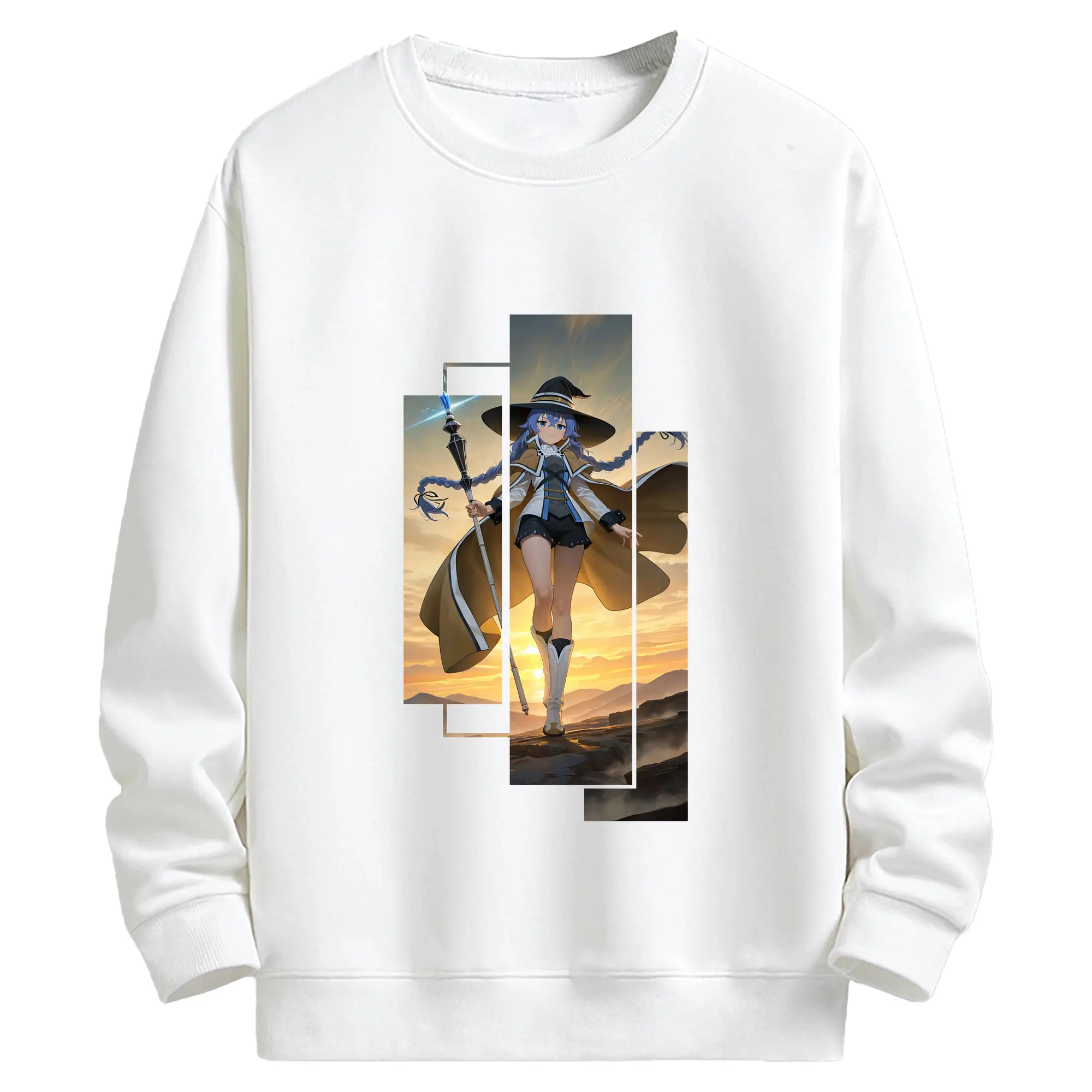 無職転生 グッズ,ロキシー・ミグルディア - キッズ クルーネックスウェットシャツ ・ フロントプリント ・ 綿80％ ポリエステル20％ ・ 快適 通学 スポーツ 日常使い お散歩用