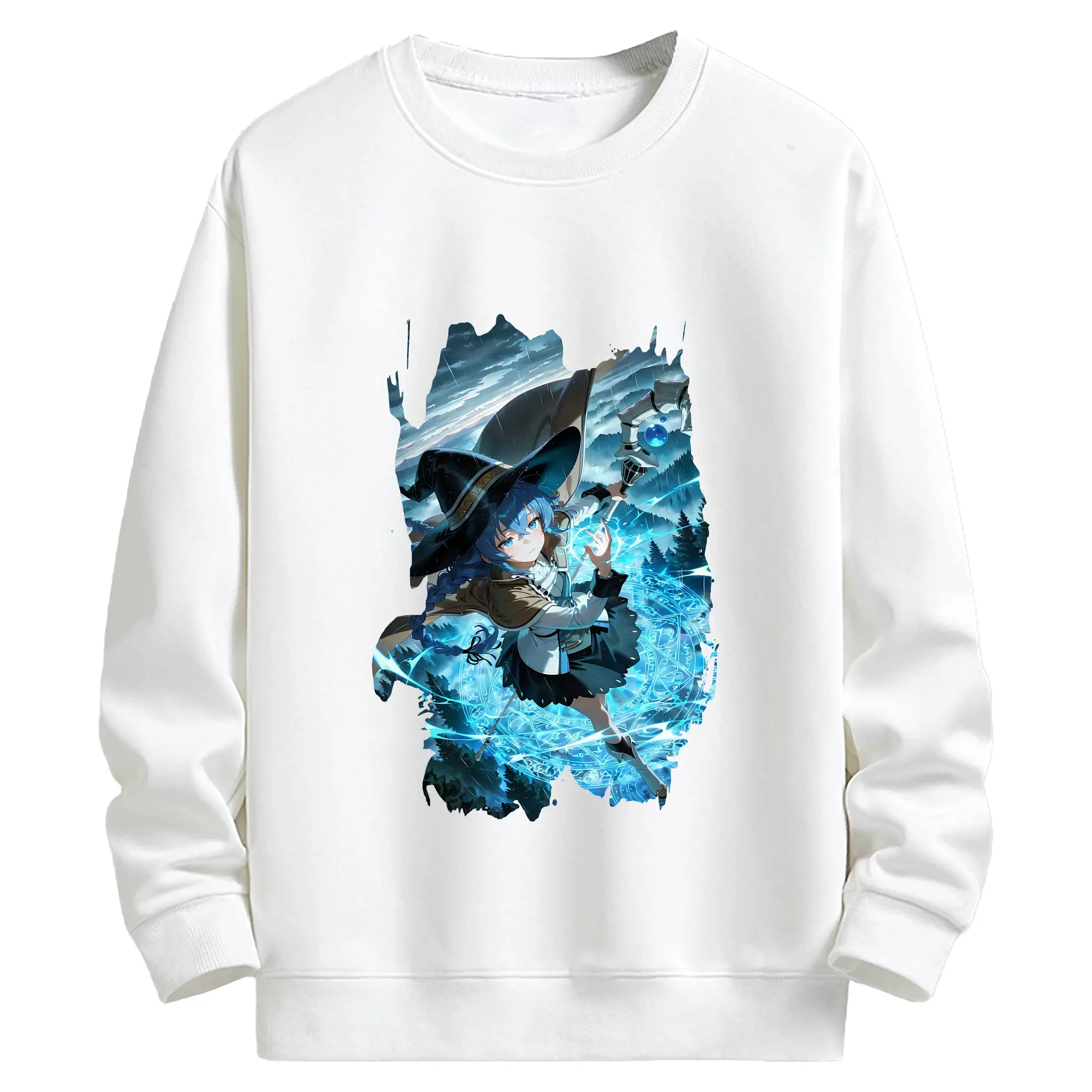 無職転生 グッズ,ロキシー・ミグルディア - キッズ クルーネックスウェットシャツ ・ フロントプリント ・ 綿80％ ポリエステル20％ ・ 快適 通学 スポーツ 日常使い お散歩用