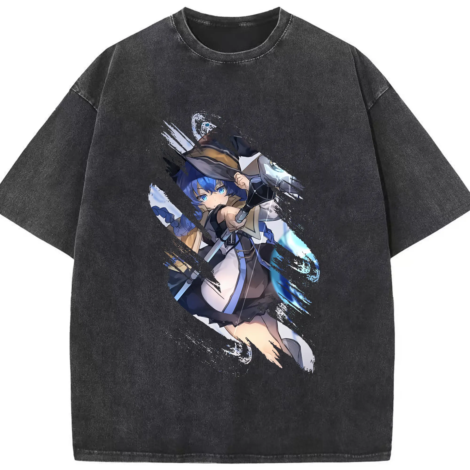 無職転生 グッズ,ロキシー・ミグルディア - 綿100％ ヴィンテージ風 半袖Tシャツ ・ フロントプリント ・ 柔らか肌触り ・ 通気性 快適 ・ スポーツ カジュアル 外出用