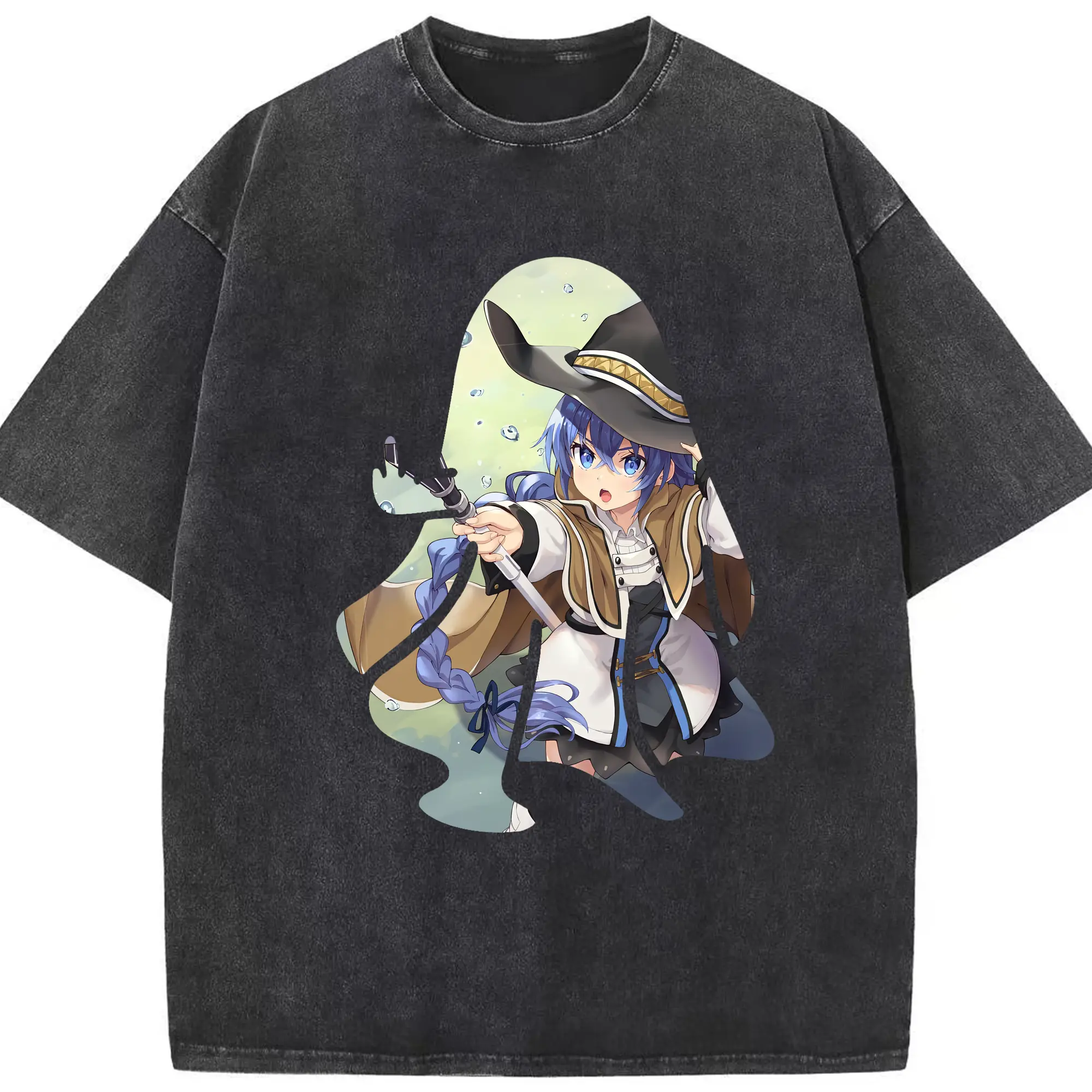 無職転生 グッズ,ロキシー・ミグルディア - 綿100％ ヴィンテージ風 半袖Tシャツ ・ フロントプリント ・ 柔らか肌触り ・ 通気性 快適 ・ スポーツ カジュアル 外出用