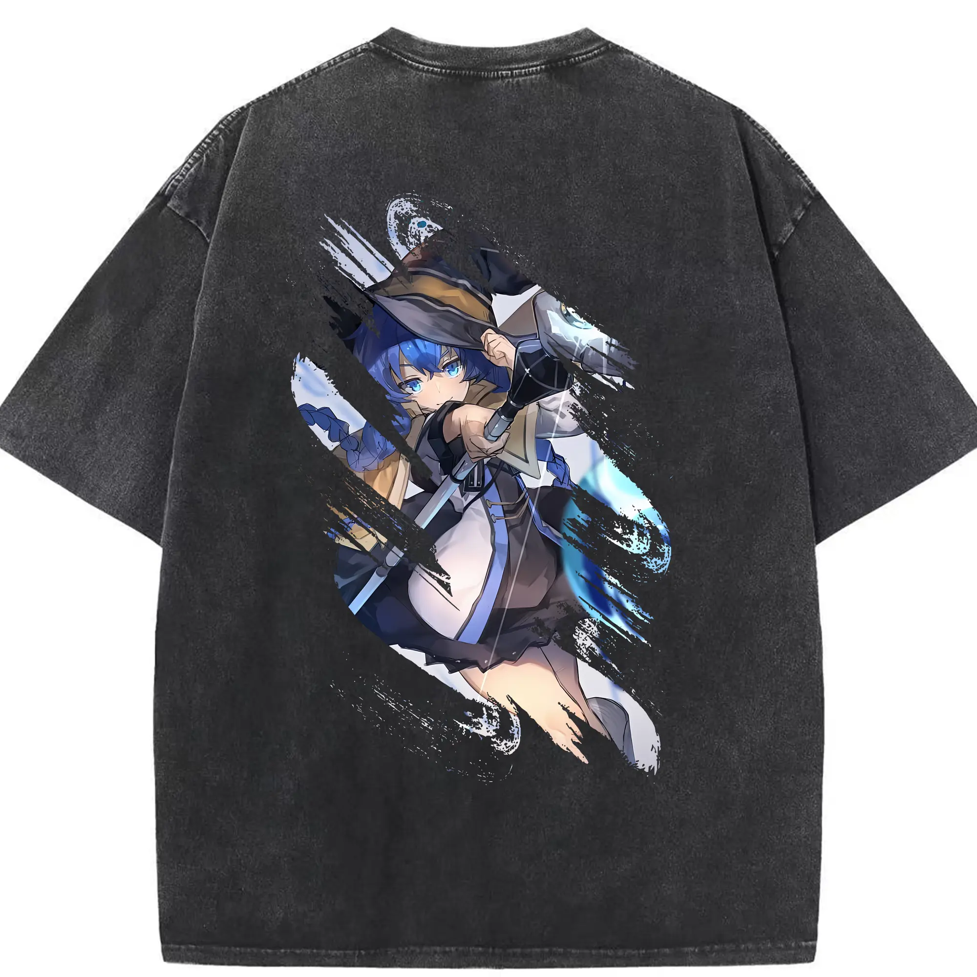 無職転生 グッズ,ロキシー・ミグルディア - 綿100％ ヴィンテージ風 半袖Tシャツ ・ 背面プリント ・ 柔らか肌触り ・ 通気性 快適 ・ スポーツ カジュアル 外出用