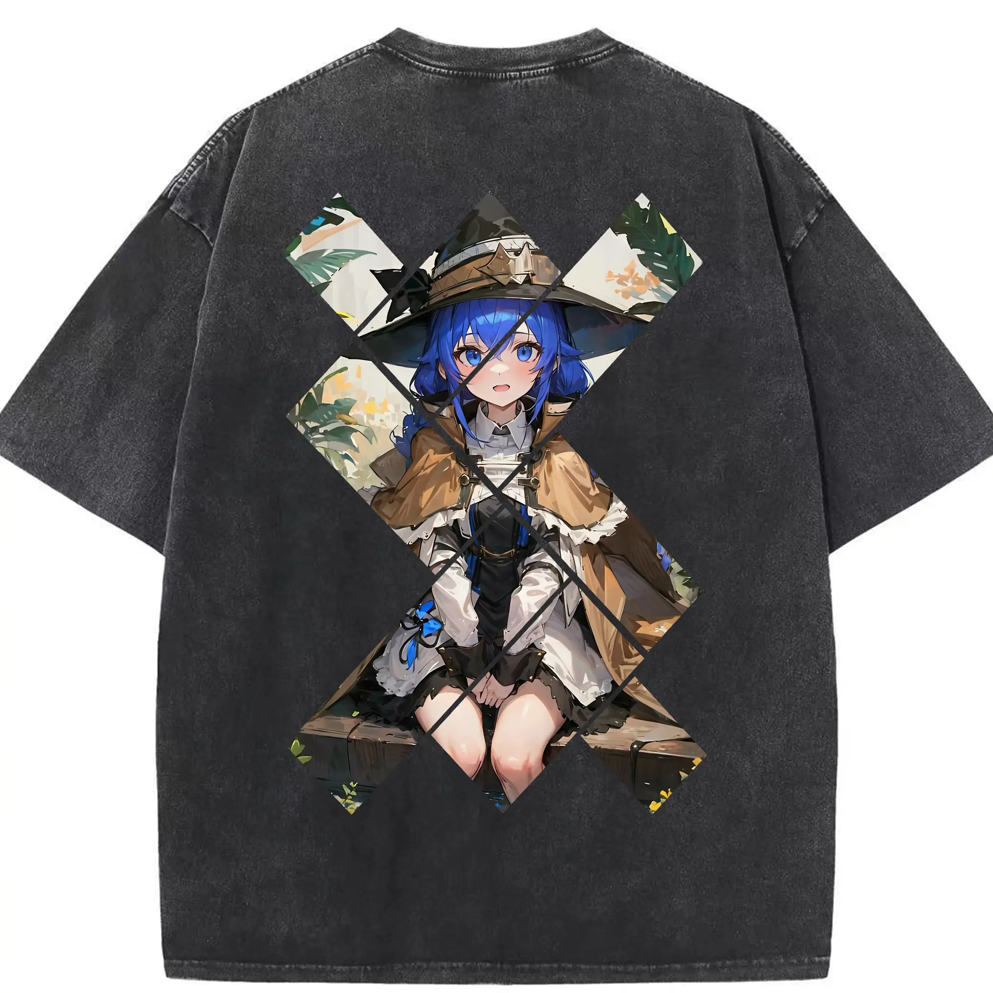 無職転生 グッズ,ロキシー・ミグルディア - 綿100％ ヴィンテージ風 半袖Tシャツ ・ 背面プリント ・ 柔らか肌触り ・ 通気性 快適 ・ スポーツ カジュアル 外出用