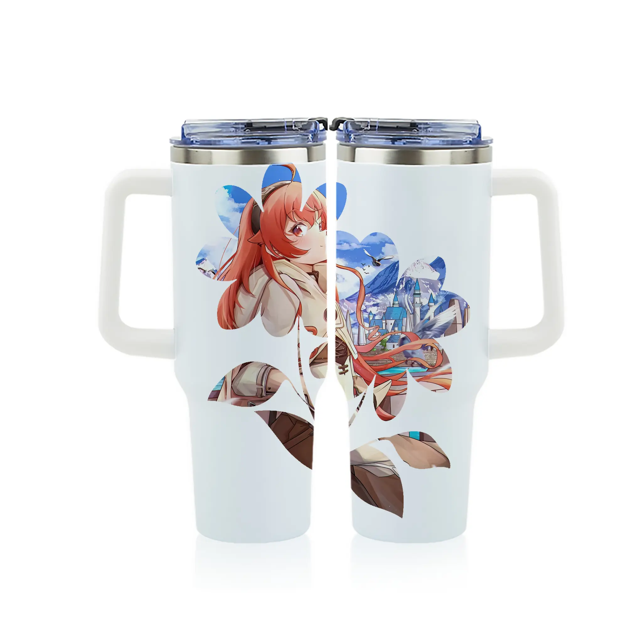 無職転生 グッズ,エリス・ボレアス・グレイラット - 1200mL フルプリント車用タンブラー ・ 304ステンレス 内側 ・ 201ステンレス 外側 ・ 保温 保冷 ・ 通勤 ドライブ アウトドア用