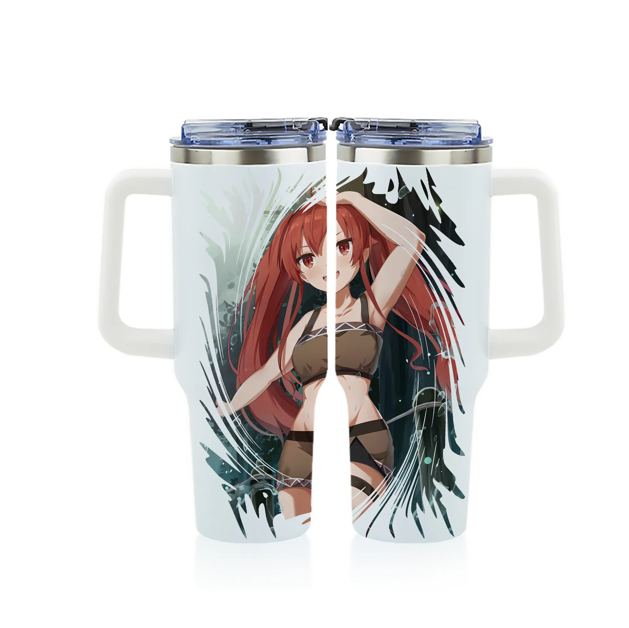 無職転生 グッズ,エリス・ボレアス・グレイラット - 1200mL フルプリント車用タンブラー ・ 304ステンレス 内側 ・ 201ステンレス 外側 ・ 保温 保冷 ・ 通勤 ドライブ アウトドア用