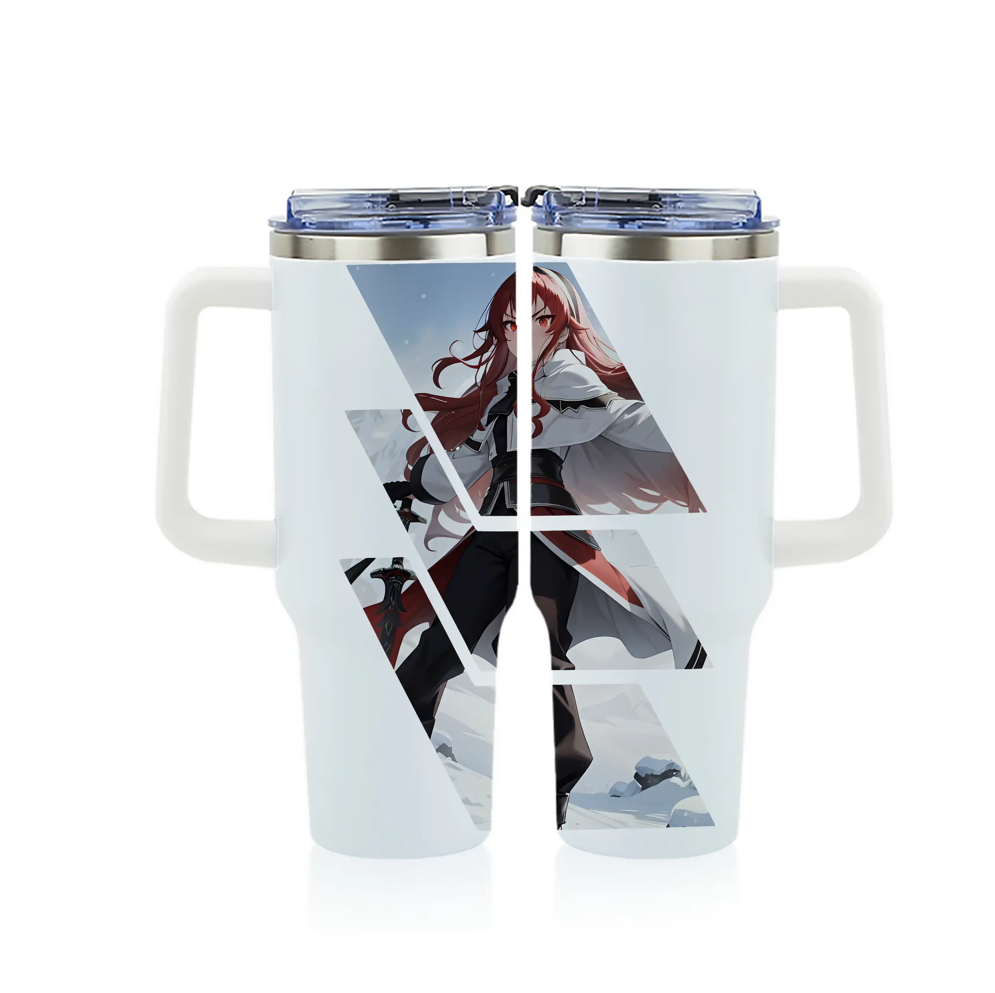 無職転生 グッズ,エリス・ボレアス・グレイラット - 1200mL フルプリント車用タンブラー ・ 304ステンレス 内側 ・ 201ステンレス 外側 ・ 保温 保冷 ・ 通勤 ドライブ アウトドア用