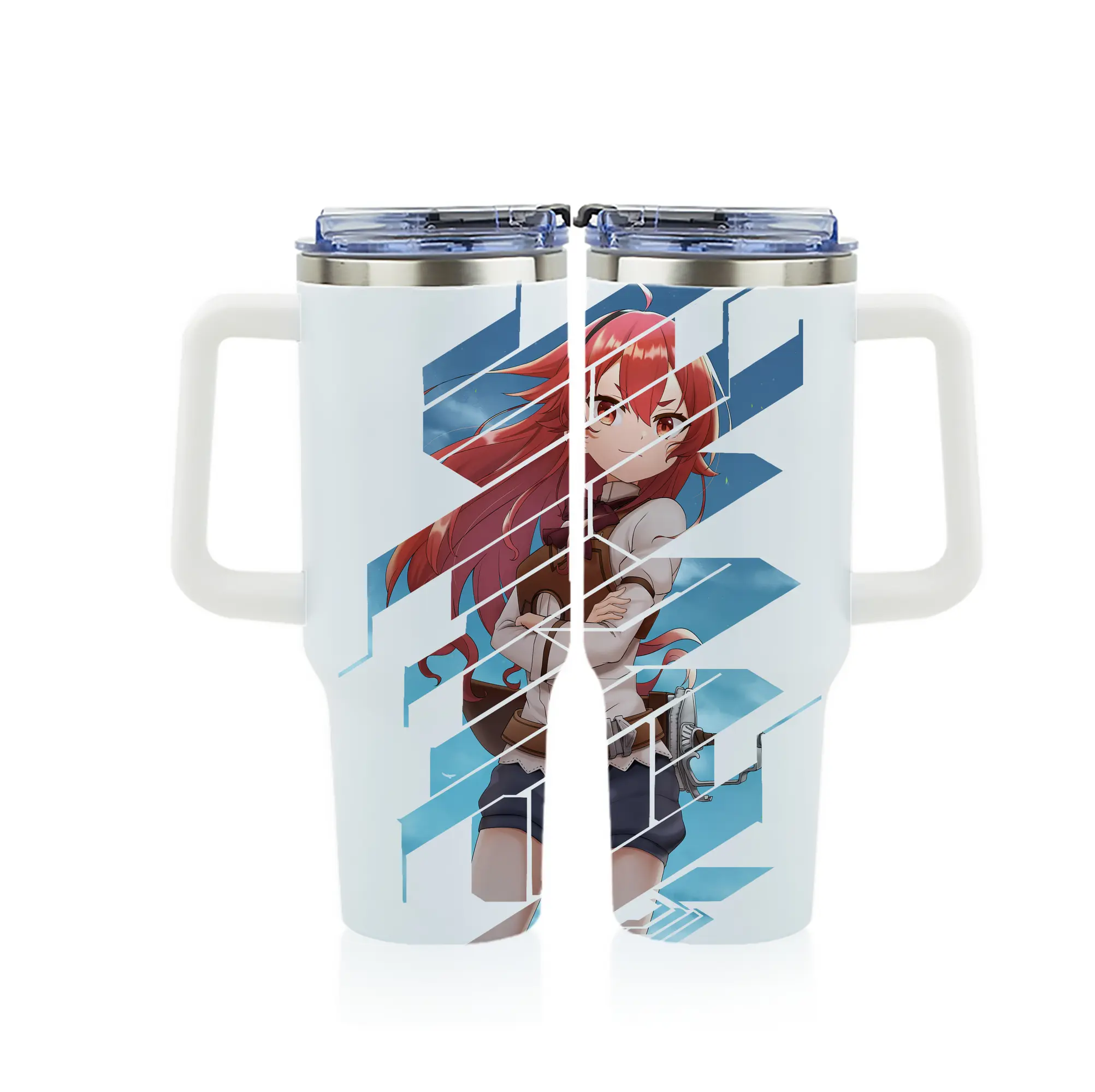 無職転生 グッズ,エリス・ボレアス・グレイラット - 1200mL フルプリント車用タンブラー ・ 304ステンレス 内側 ・ 201ステンレス 外側 ・ 保温 保冷 ・ 通勤 ドライブ アウトドア用