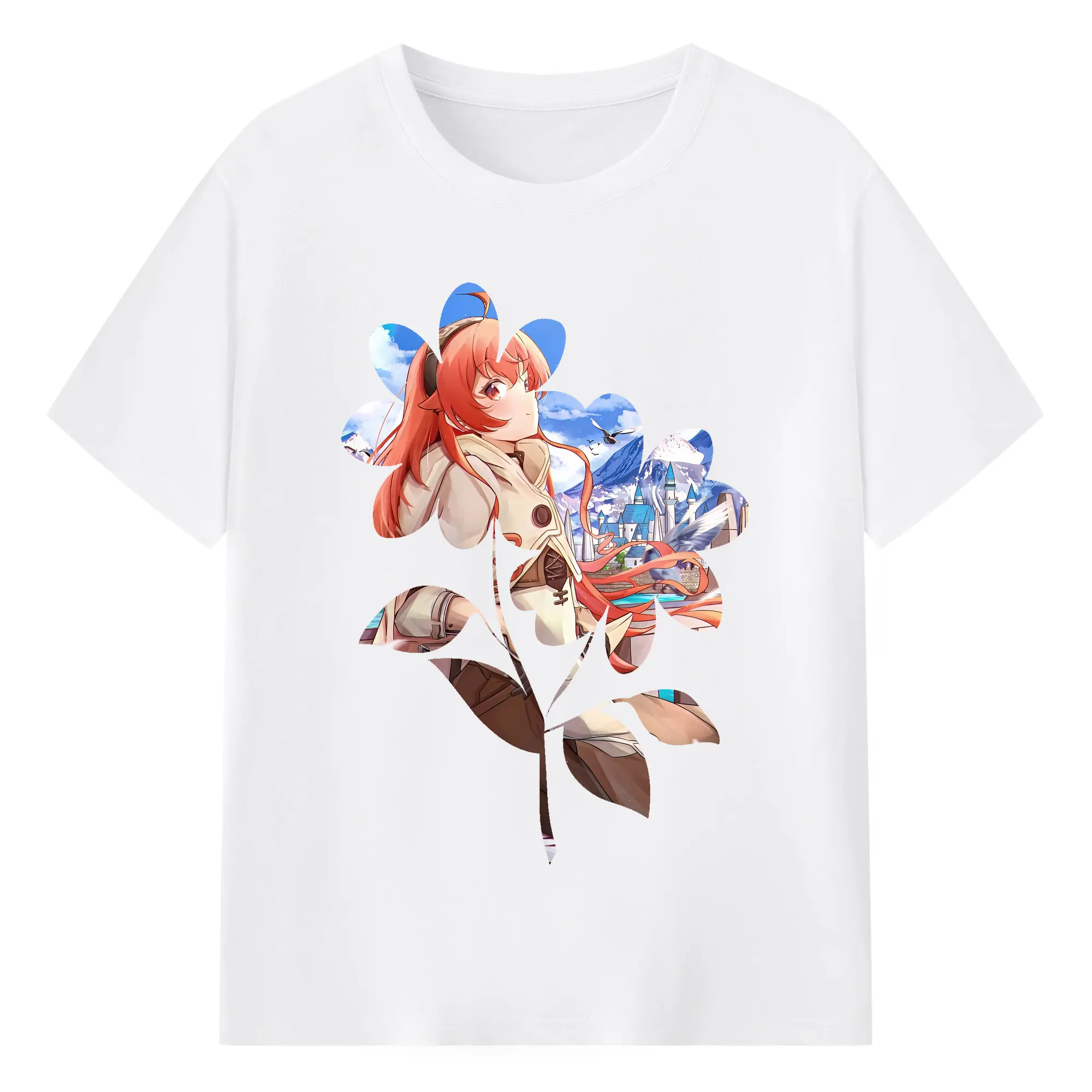 無職転生 グッズ,エリス・ボレアス・グレイラット - 綿100％ 半袖Tシャツ ・ フロントプリント ・ 快適 通気性 ・ 日常使い 散歩 スポーツ用