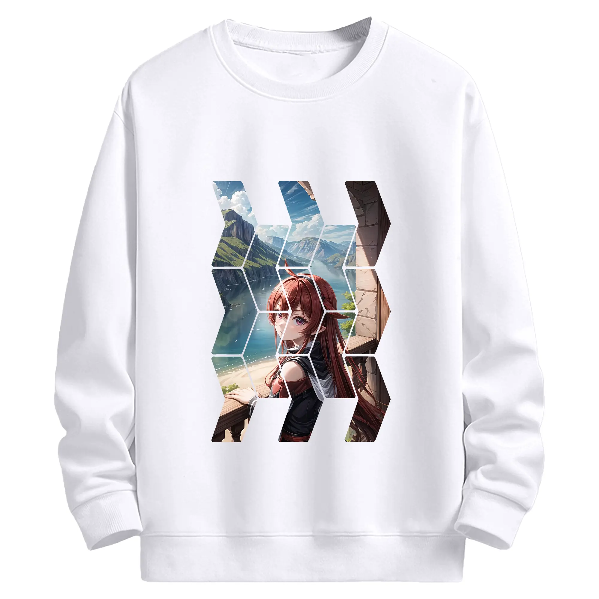 無職転生 グッズ,エリス・ボレアス・グレイラット - 高品質 クルーネック スウェット ・ コットン59％ ポリエステル41％ ・ ユニセックス 長袖 トレーナー ・ カジュアル デイリー スポーツ 散歩用