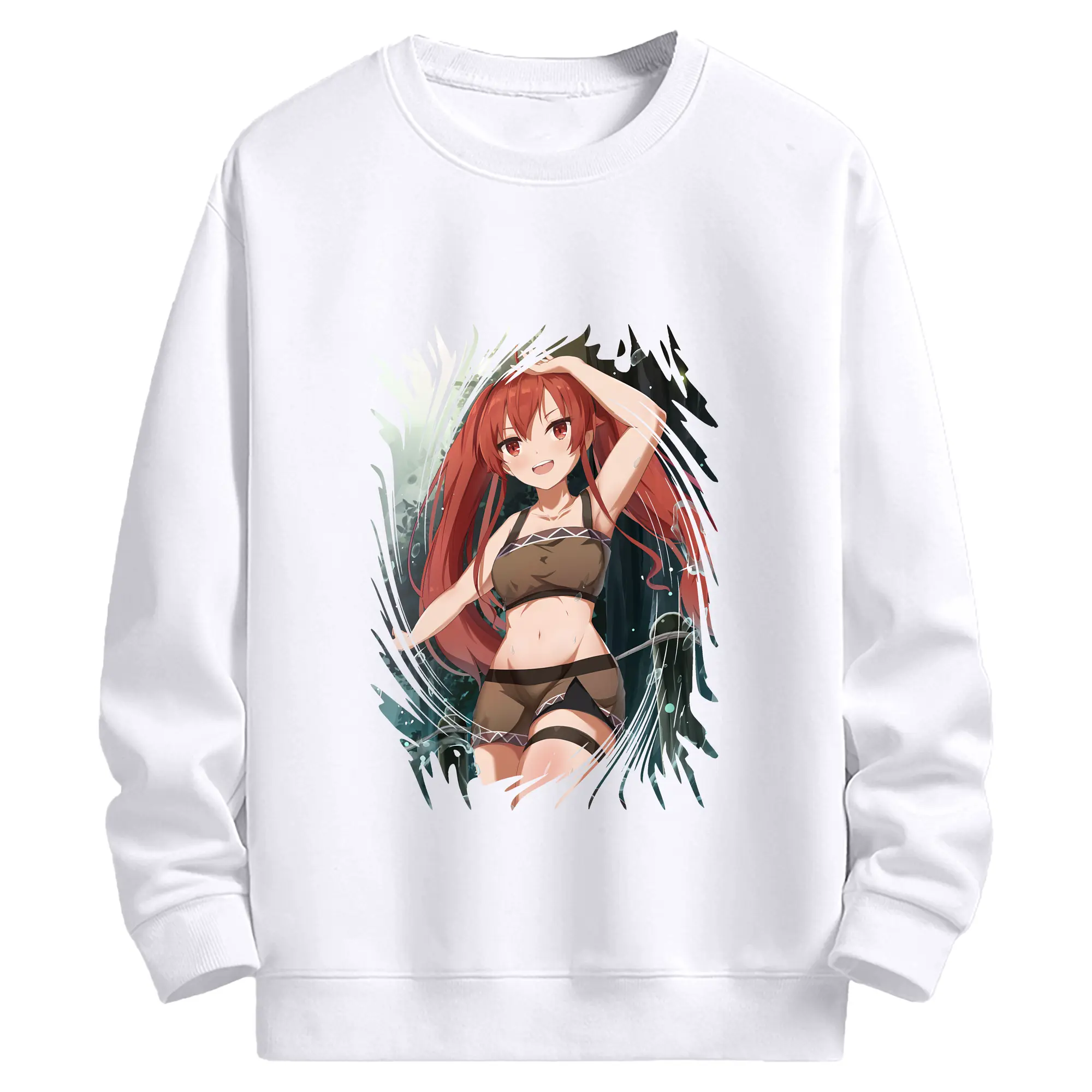 無職転生 グッズ,エリス・ボレアス・グレイラット - 高品質 クルーネック スウェット ・ コットン59％ ポリエステル41％ ・ ユニセックス 長袖 トレーナー ・ カジュアル デイリー スポーツ 散歩用