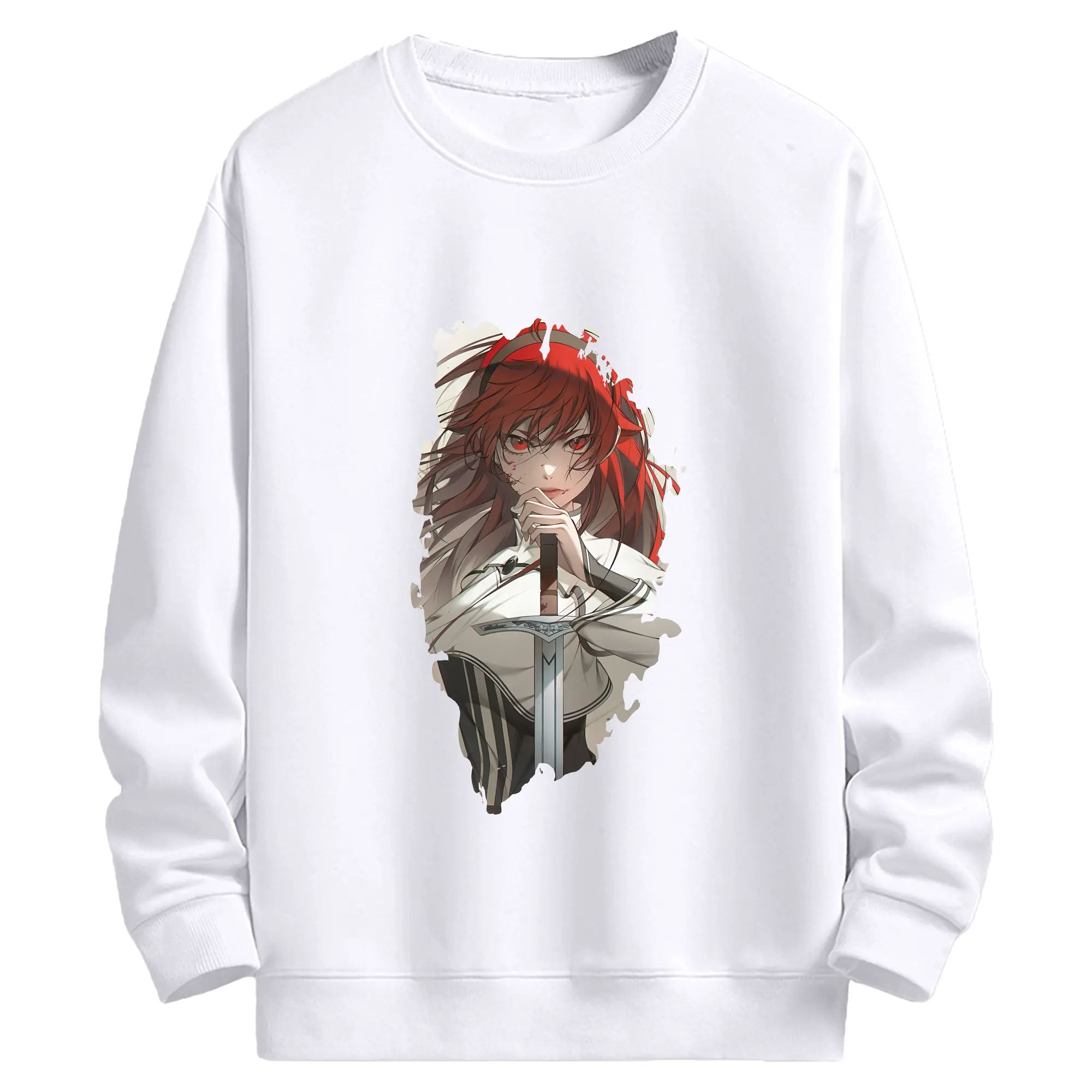 無職転生 グッズ,エリス・ボレアス・グレイラット - 高品質 クルーネック スウェット ・ コットン59％ ポリエステル41％ ・ ユニセックス 長袖 トレーナー ・ カジュアル デイリー スポーツ 散歩用