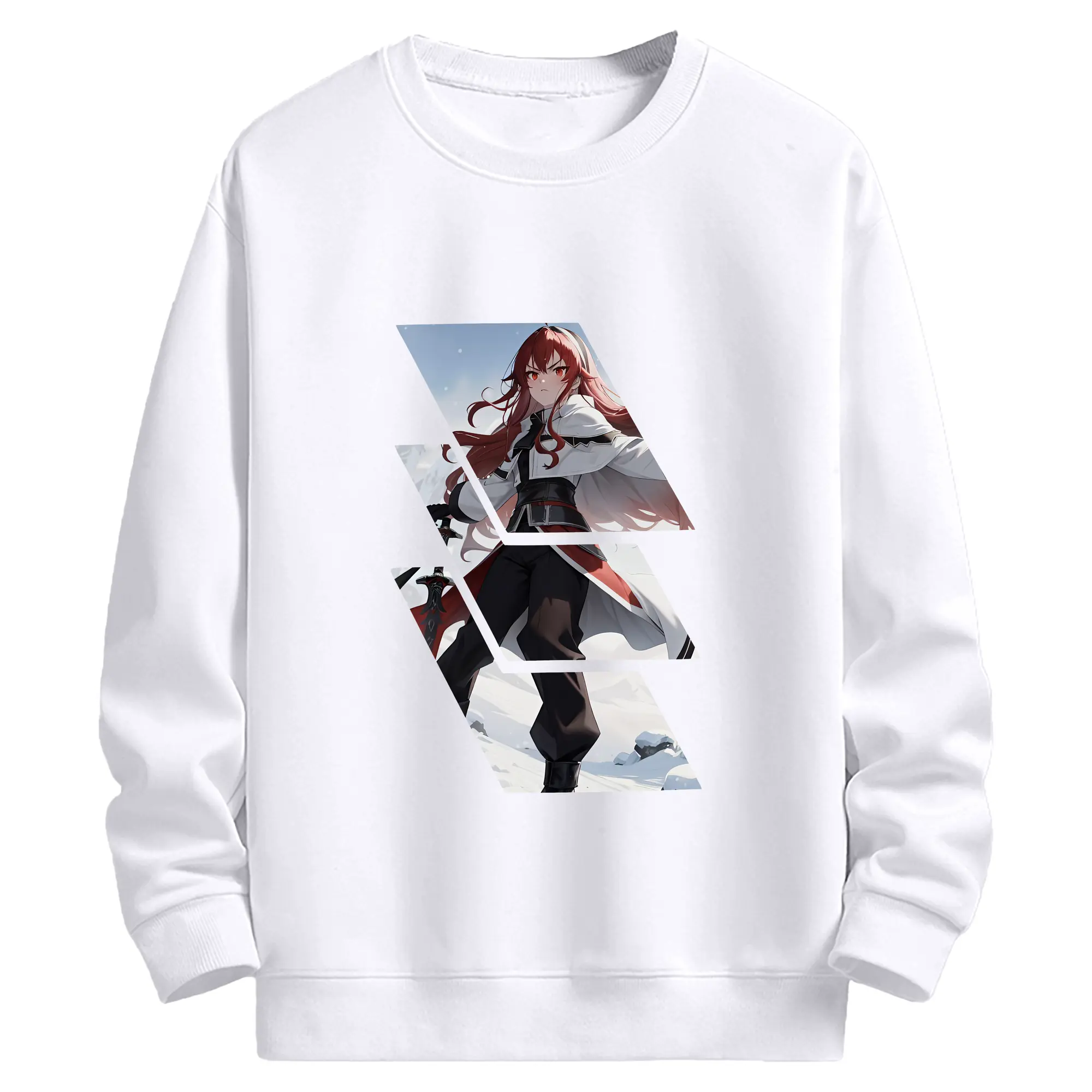 無職転生 グッズ,エリス・ボレアス・グレイラット - 高品質 クルーネック スウェット ・ コットン59％ ポリエステル41％ ・ ユニセックス 長袖 トレーナー ・ カジュアル デイリー スポーツ 散歩用