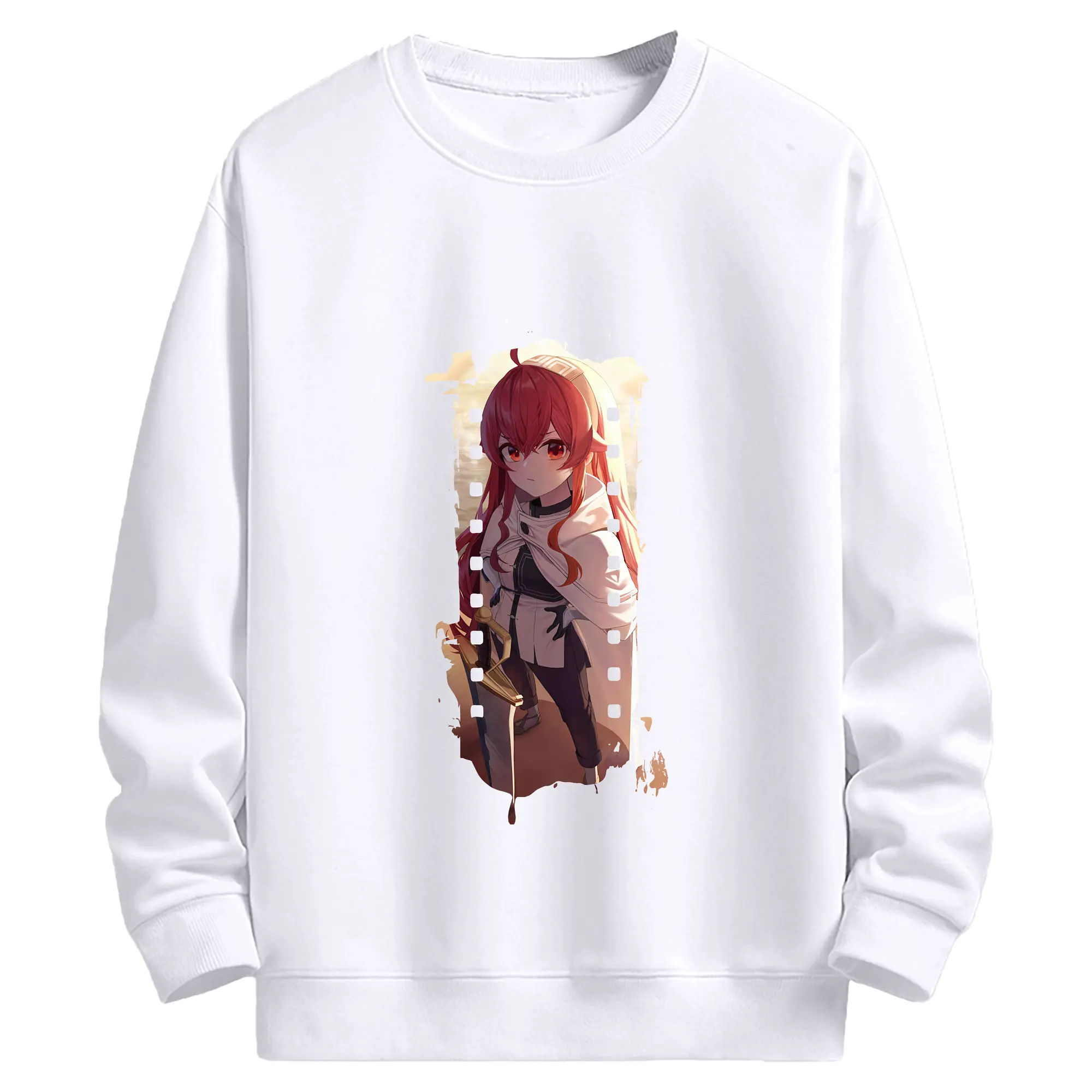 無職転生 グッズ,エリス・ボレアス・グレイラット - 高品質 クルーネック スウェット ・ コットン59％ ポリエステル41％ ・ ユニセックス 長袖 トレーナー ・ カジュアル デイリー スポーツ 散歩用