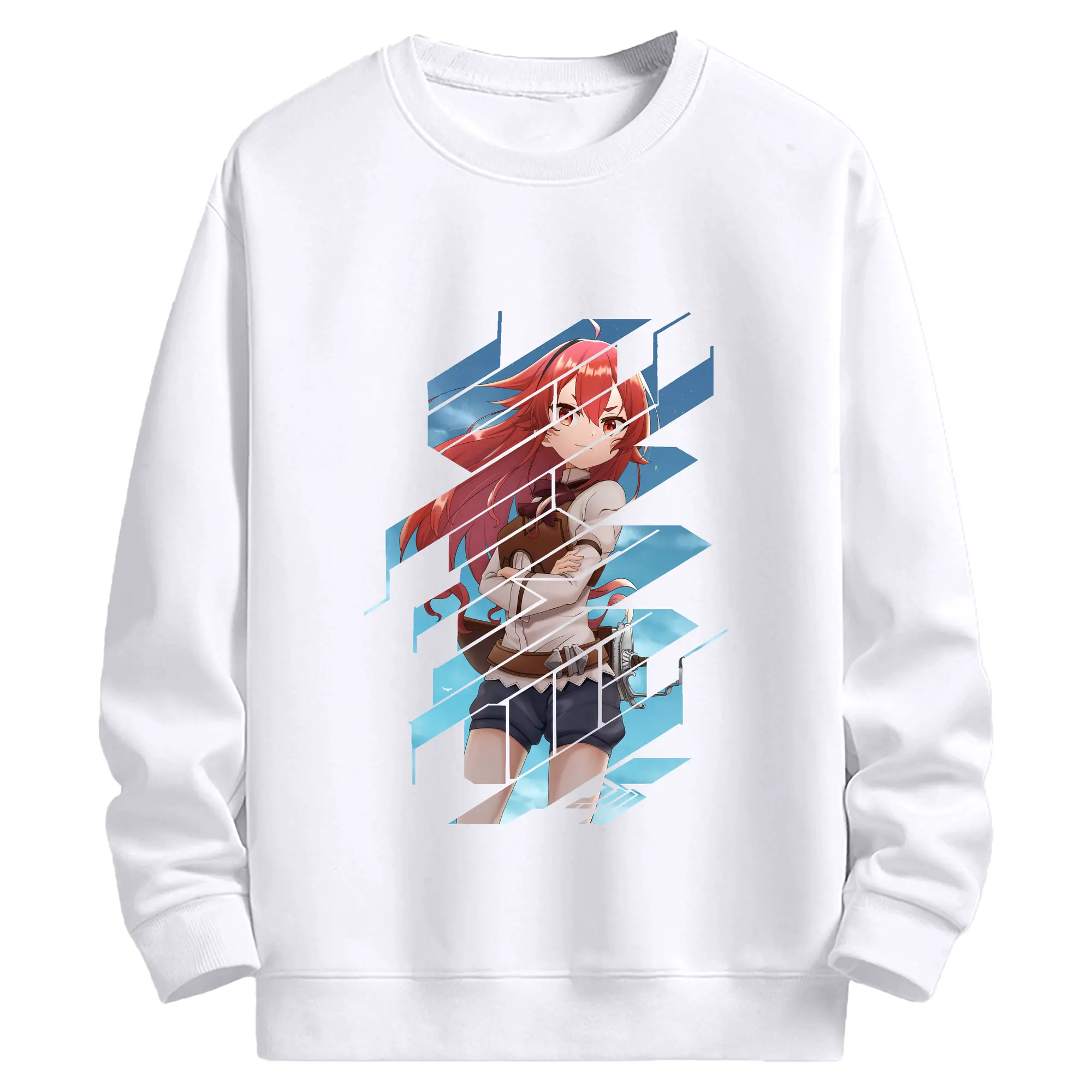 無職転生 グッズ,エリス・ボレアス・グレイラット - 高品質 クルーネック スウェット ・ コットン59％ ポリエステル41％ ・ ユニセックス 長袖 トレーナー ・ カジュアル デイリー スポーツ 散歩用