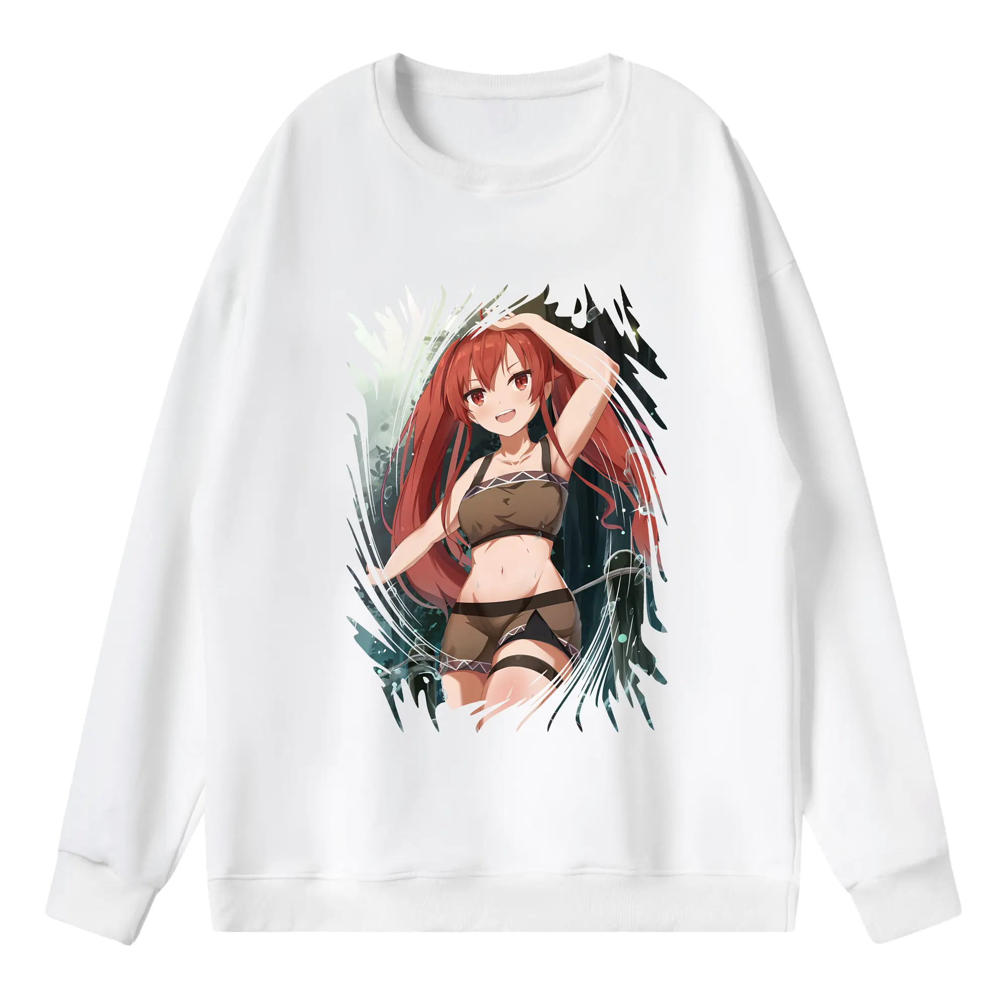 無職転生 グッズ,エリス・ボレアス・グレイラット - 薄手 クルーネック スウェット 裏毛260g · ポリエステル 春秋向け カジュアル 男女兼用 · トレーナー デイリー スポーツ 散歩に最適