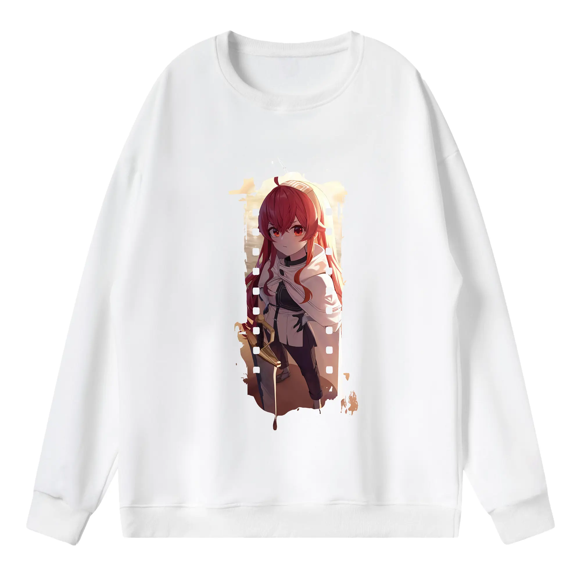 無職転生 グッズ,エリス・ボレアス・グレイラット - 薄手 クルーネック スウェット 裏毛260g · ポリエステル 春秋向け カジュアル 男女兼用 · トレーナー デイリー スポーツ 散歩に最適