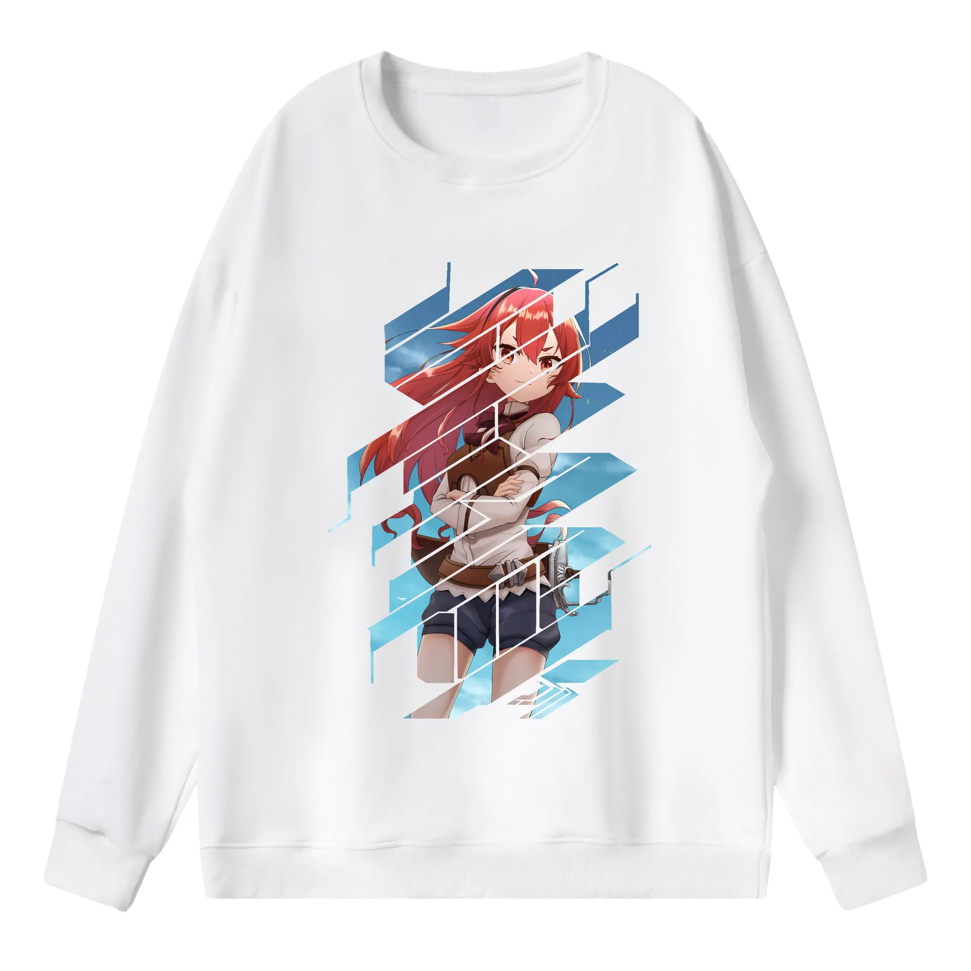 無職転生 グッズ,エリス・ボレアス・グレイラット - 薄手 クルーネック スウェット 裏毛260g · ポリエステル 春秋向け カジュアル 男女兼用 · トレーナー デイリー スポーツ 散歩に最適