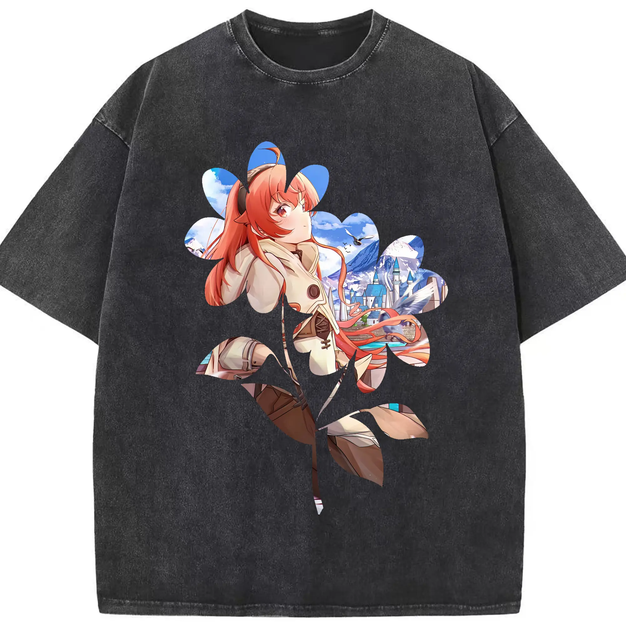 無職転生 グッズ,エリス・ボレアス・グレイラット - 綿100％ ヴィンテージ風 半袖Tシャツ ・ フロントプリント ・ 柔らか肌触り ・ 通気性 快適 ・ スポーツ カジュアル 外出用