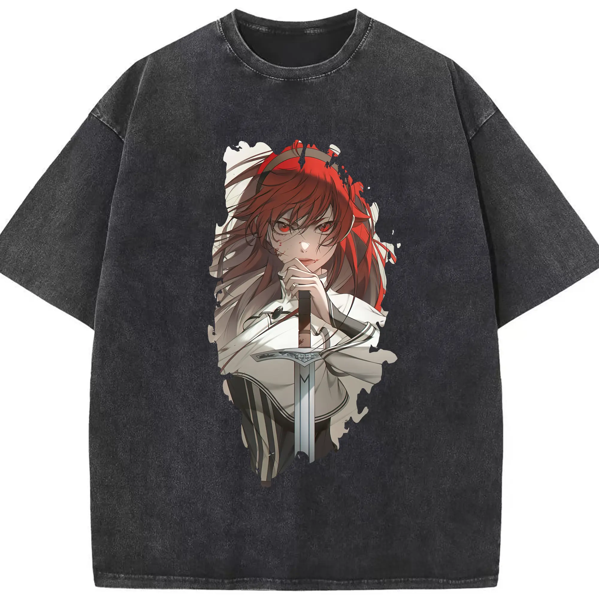 無職転生 グッズ,エリス・ボレアス・グレイラット - 綿100％ ヴィンテージ風 半袖Tシャツ ・ フロントプリント ・ 柔らか肌触り ・ 通気性 快適 ・ スポーツ カジュアル 外出用