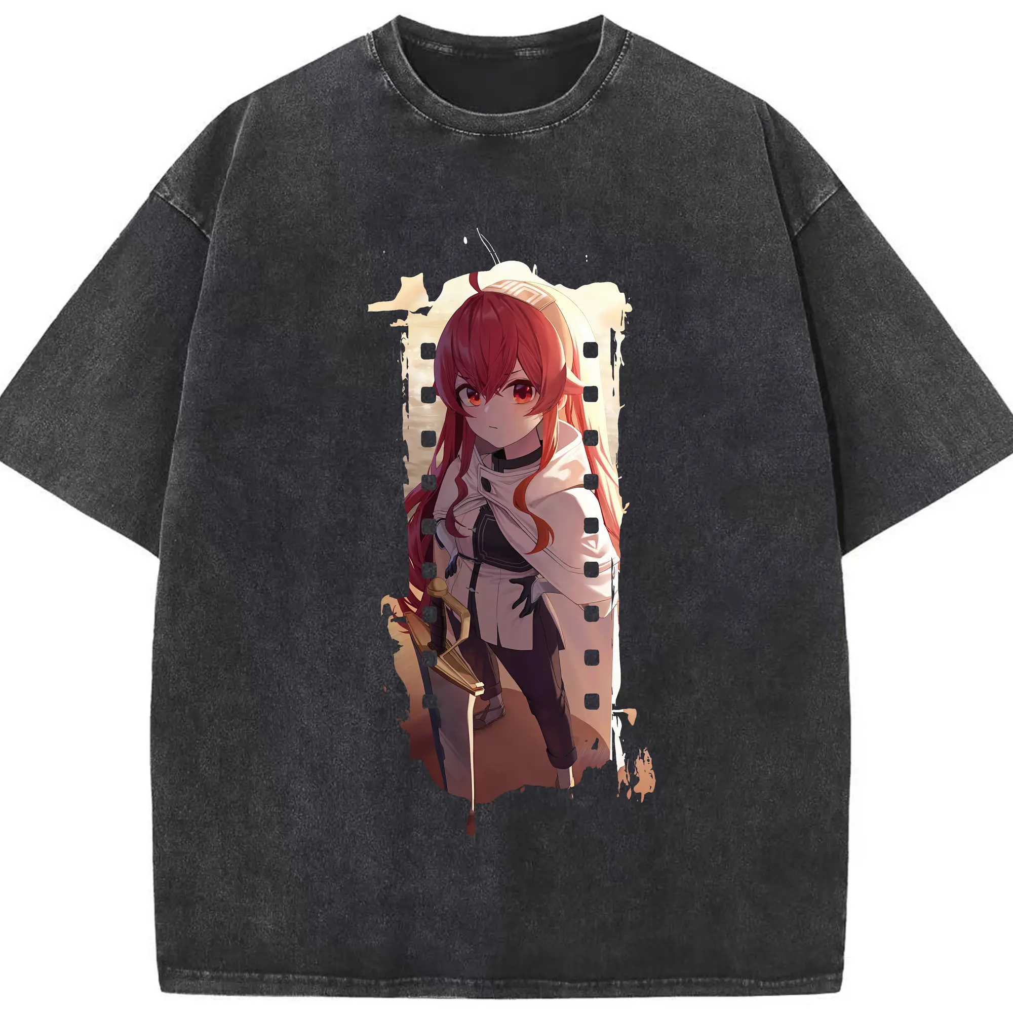 無職転生 グッズ,エリス・ボレアス・グレイラット - 綿100％ ヴィンテージ風 半袖Tシャツ ・ フロントプリント ・ 柔らか肌触り ・ 通気性 快適 ・ スポーツ カジュアル 外出用