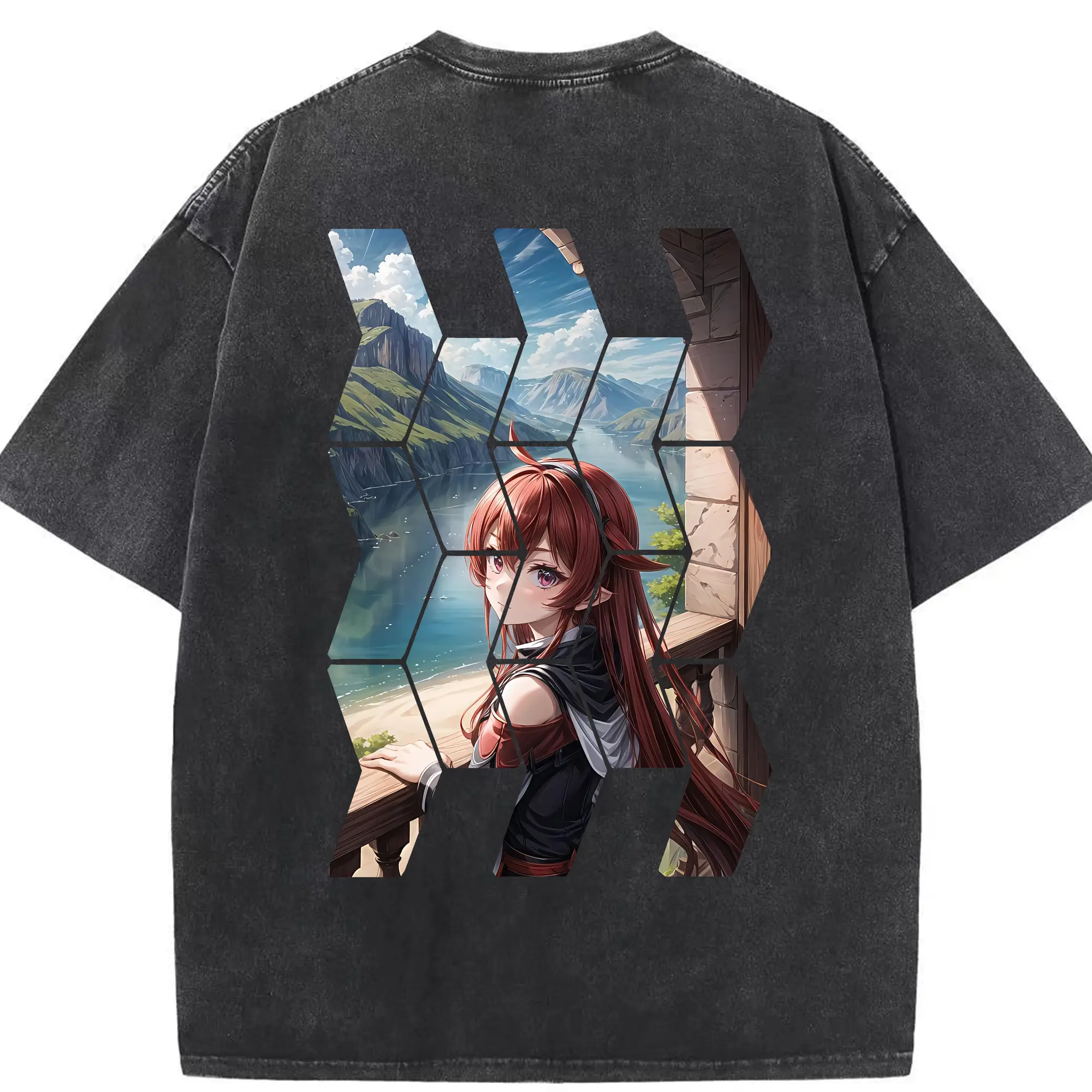 無職転生 グッズ,エリス・ボレアス・グレイラット - 綿100％ ヴィンテージ風 半袖Tシャツ ・ 背面プリント ・ 柔らか肌触り ・ 通気性 快適 ・ スポーツ カジュアル 外出用