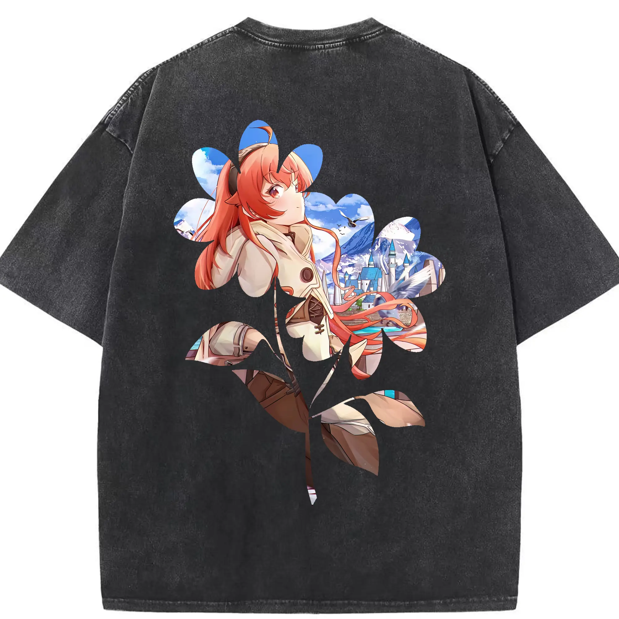 無職転生 グッズ,エリス・ボレアス・グレイラット - 綿100％ ヴィンテージ風 半袖Tシャツ ・ 背面プリント ・ 柔らか肌触り ・ 通気性 快適 ・ スポーツ カジュアル 外出用