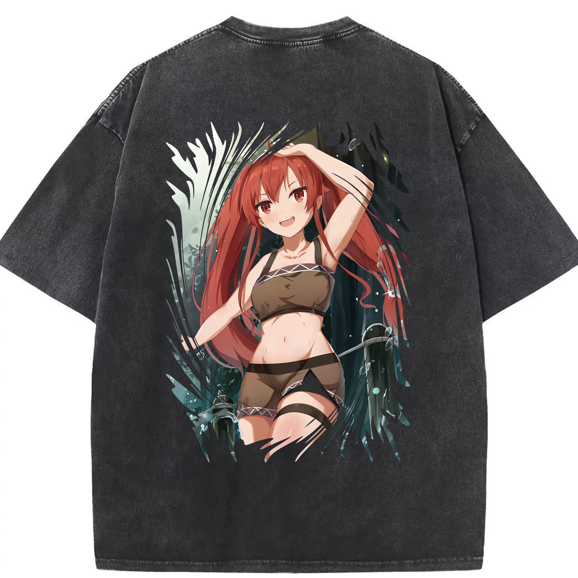 無職転生 グッズ,エリス・ボレアス・グレイラット - 綿100％ ヴィンテージ風 半袖Tシャツ ・ 背面プリント ・ 柔らか肌触り ・ 通気性 快適 ・ スポーツ カジュアル 外出用