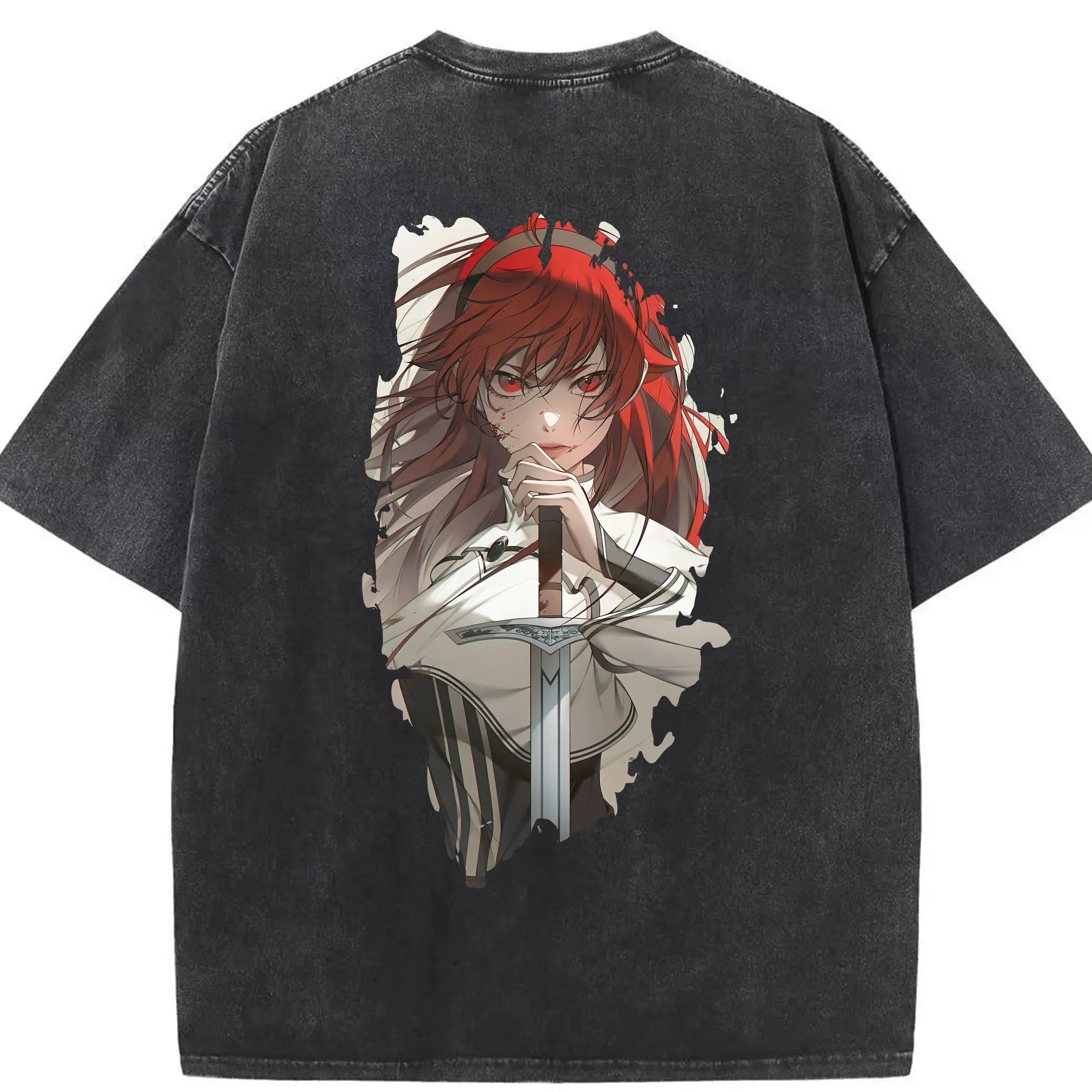 無職転生 グッズ,エリス・ボレアス・グレイラット - 綿100％ ヴィンテージ風 半袖Tシャツ ・ 背面プリント ・ 柔らか肌触り ・ 通気性 快適 ・ スポーツ カジュアル 外出用