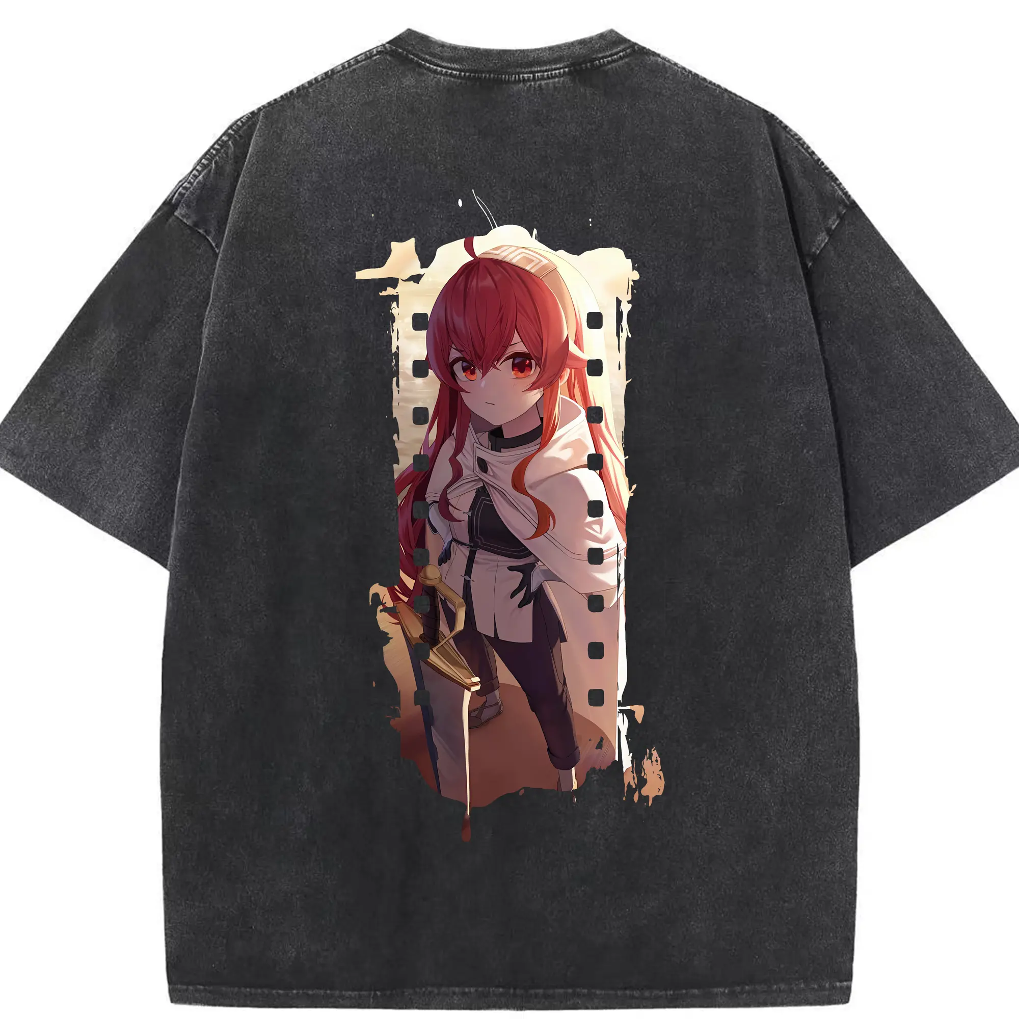 無職転生 グッズ,エリス・ボレアス・グレイラット - 綿100％ ヴィンテージ風 半袖Tシャツ ・ 背面プリント ・ 柔らか肌触り ・ 通気性 快適 ・ スポーツ カジュアル 外出用