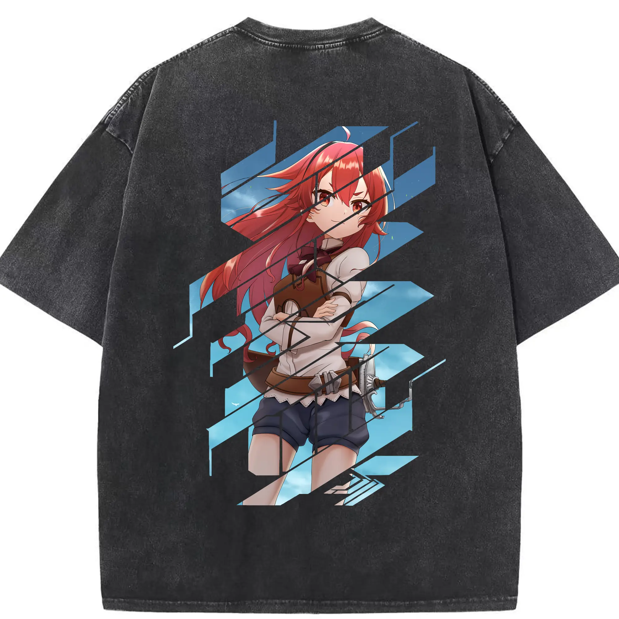 無職転生 グッズ,エリス・ボレアス・グレイラット - 綿100％ ヴィンテージ風 半袖Tシャツ ・ 背面プリント ・ 柔らか肌触り ・ 通気性 快適 ・ スポーツ カジュアル 外出用