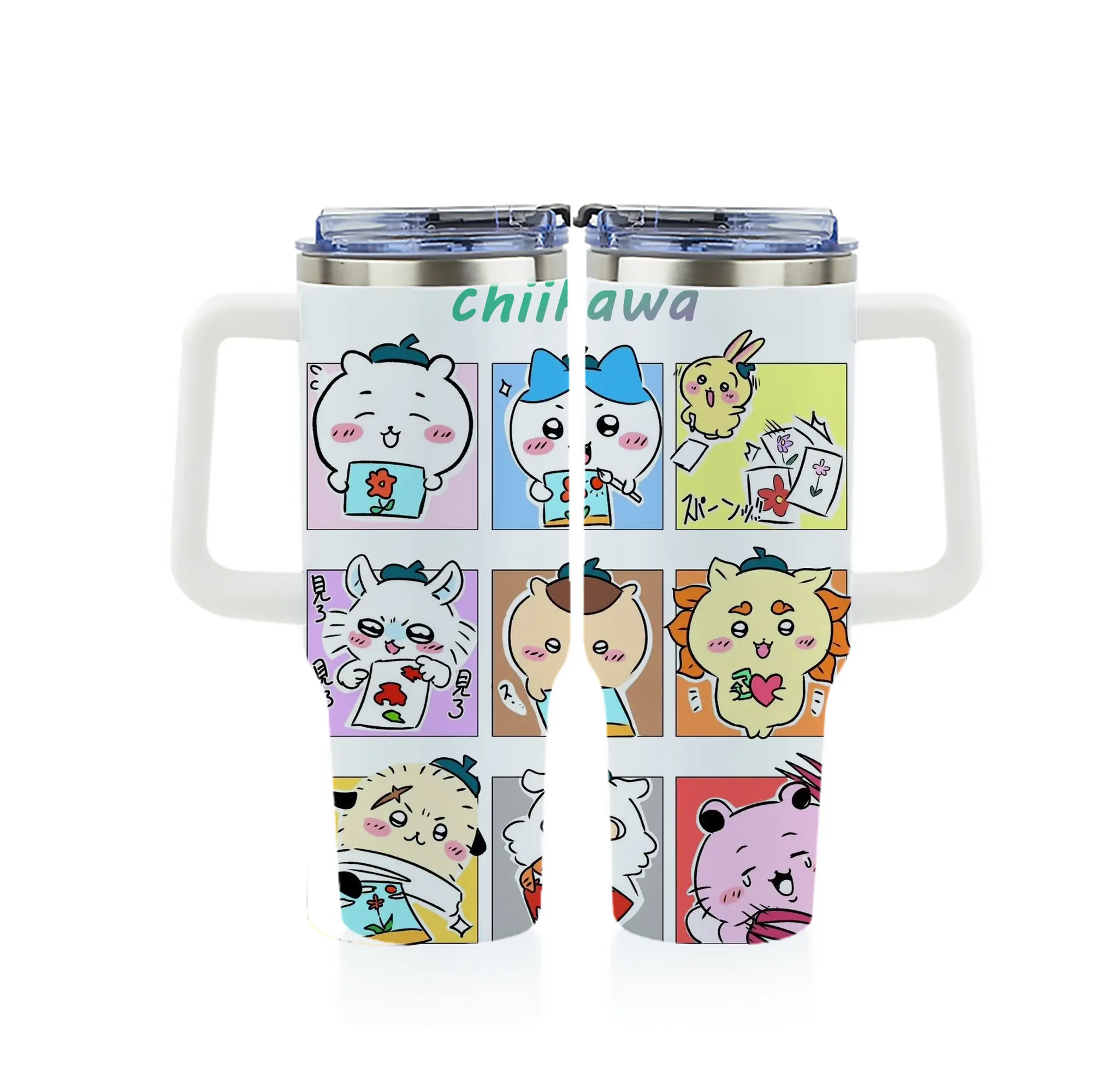 ちい が わ グッズ ちいかわ - 1200mL フルプリント車用タンブラー ・ 304ステンレス 内側 ・ 201ステンレス 外側 ・ 保温 保冷 ・ 通勤 ドライブ アウトドア用