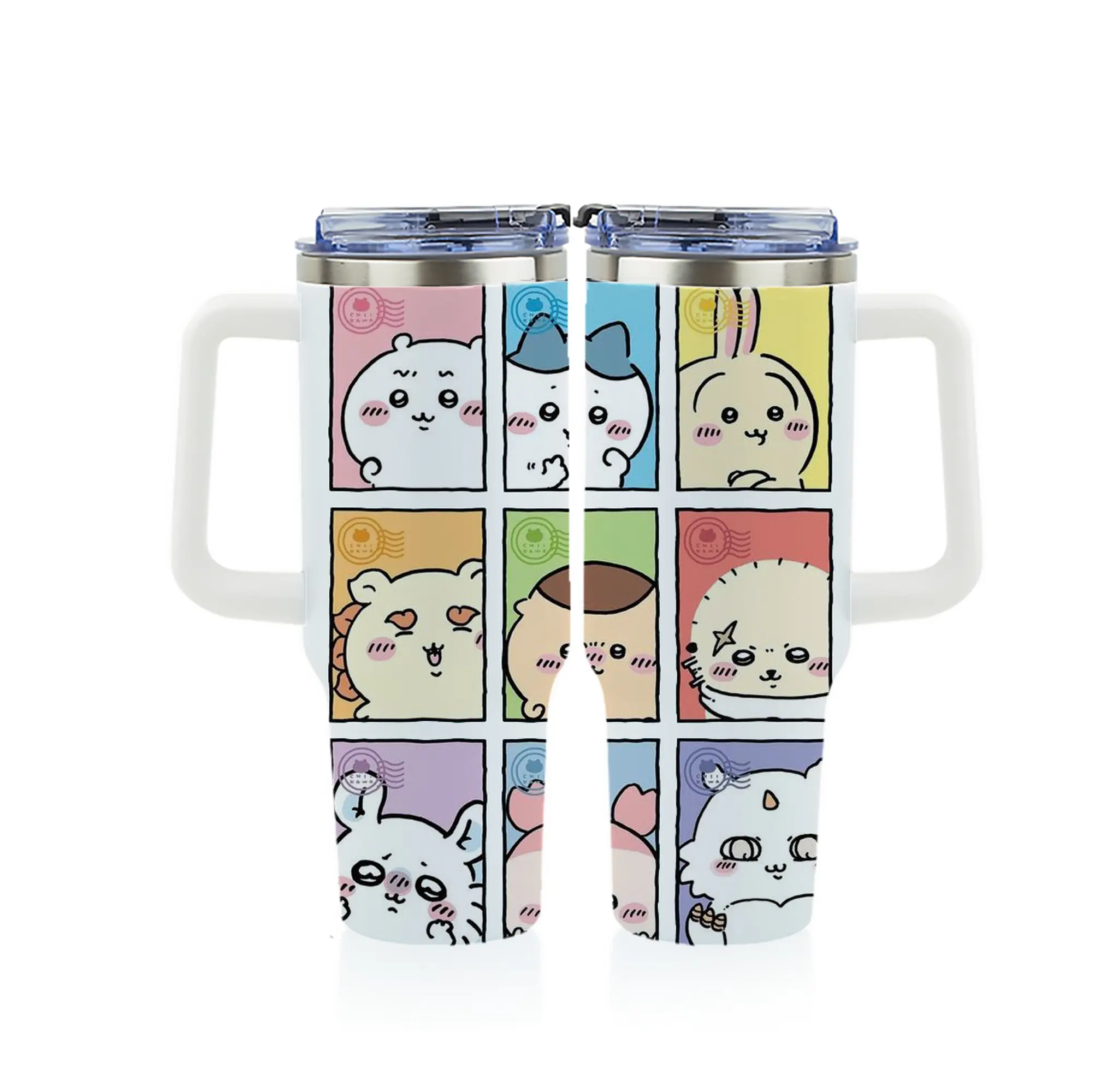 ちい が わ グッズ ちいかわ - 1200mL フルプリント車用タンブラー ・ 304ステンレス 内側 ・ 201ステンレス 外側 ・ 保温 保冷 ・ 通勤 ドライブ アウトドア用