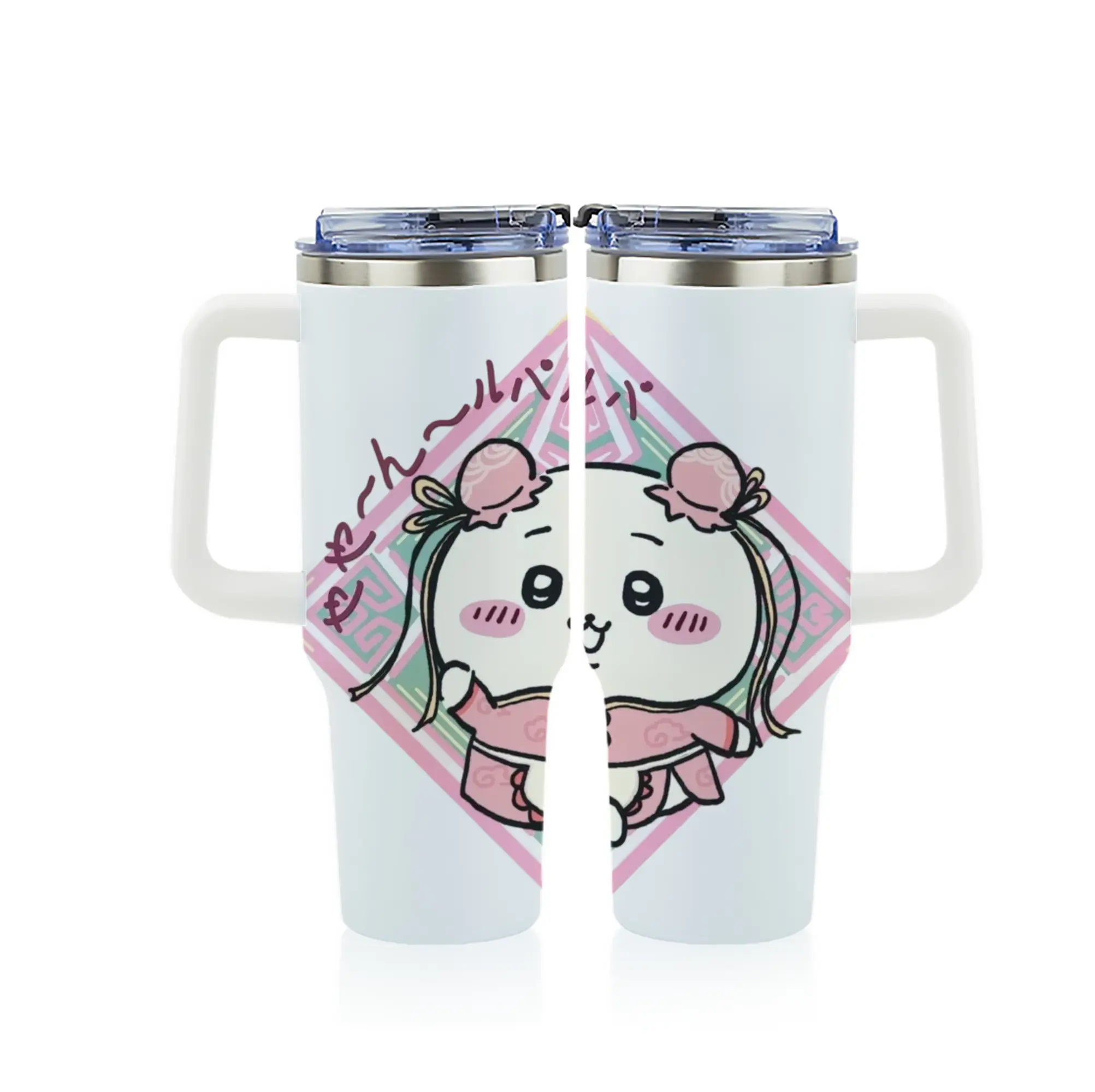 ちい が わ グッズ ちいかわ - 1200mL フルプリント車用タンブラー ・ 304ステンレス 内側 ・ 201ステンレス 外側 ・ 保温 保冷 ・ 通勤 ドライブ アウトドア用