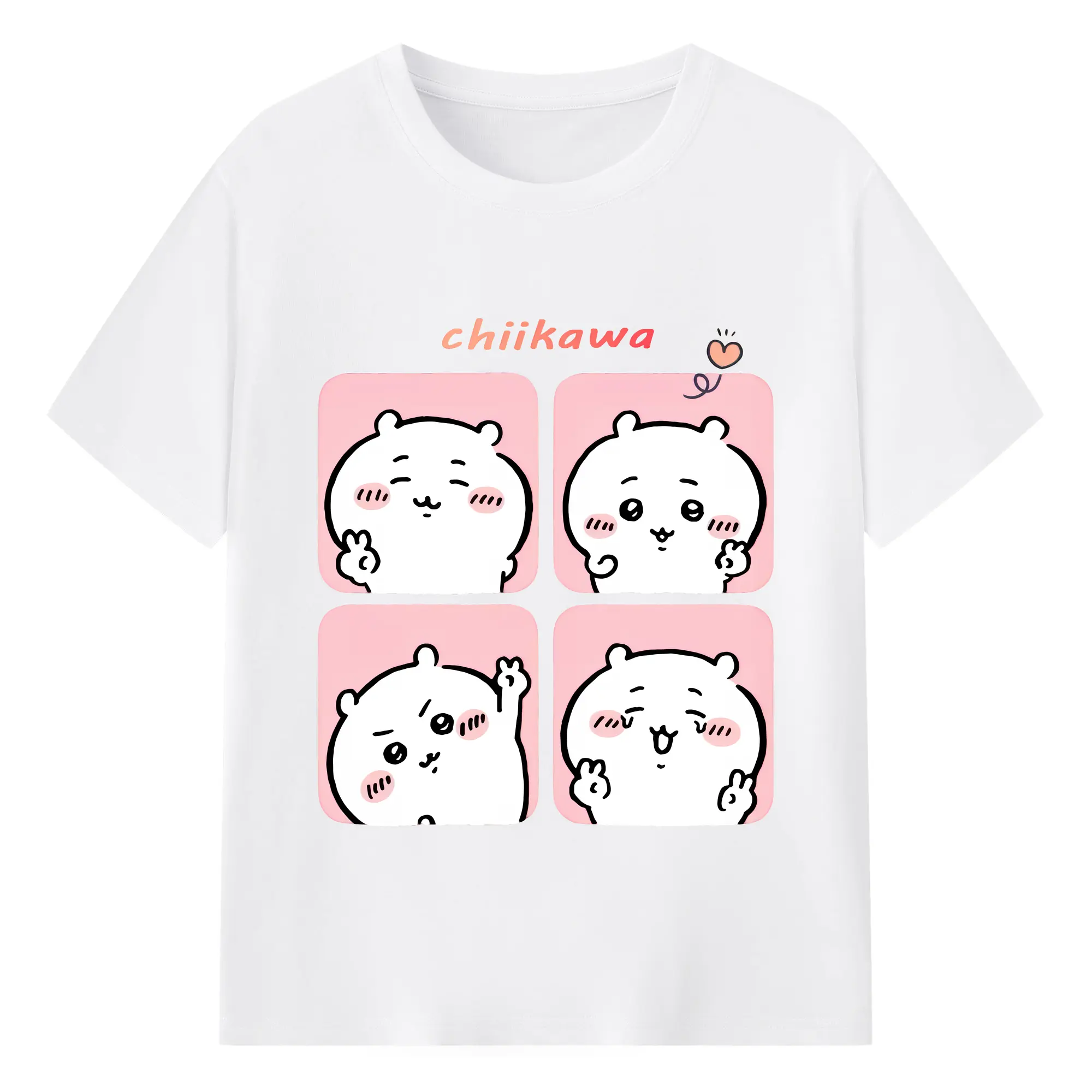 ちい が わ グッズ ちいかわ - 綿100％ 半袖Tシャツ ・ フロントプリント ・ 快適 通気性 ・ 日常使い 散歩 スポーツ用