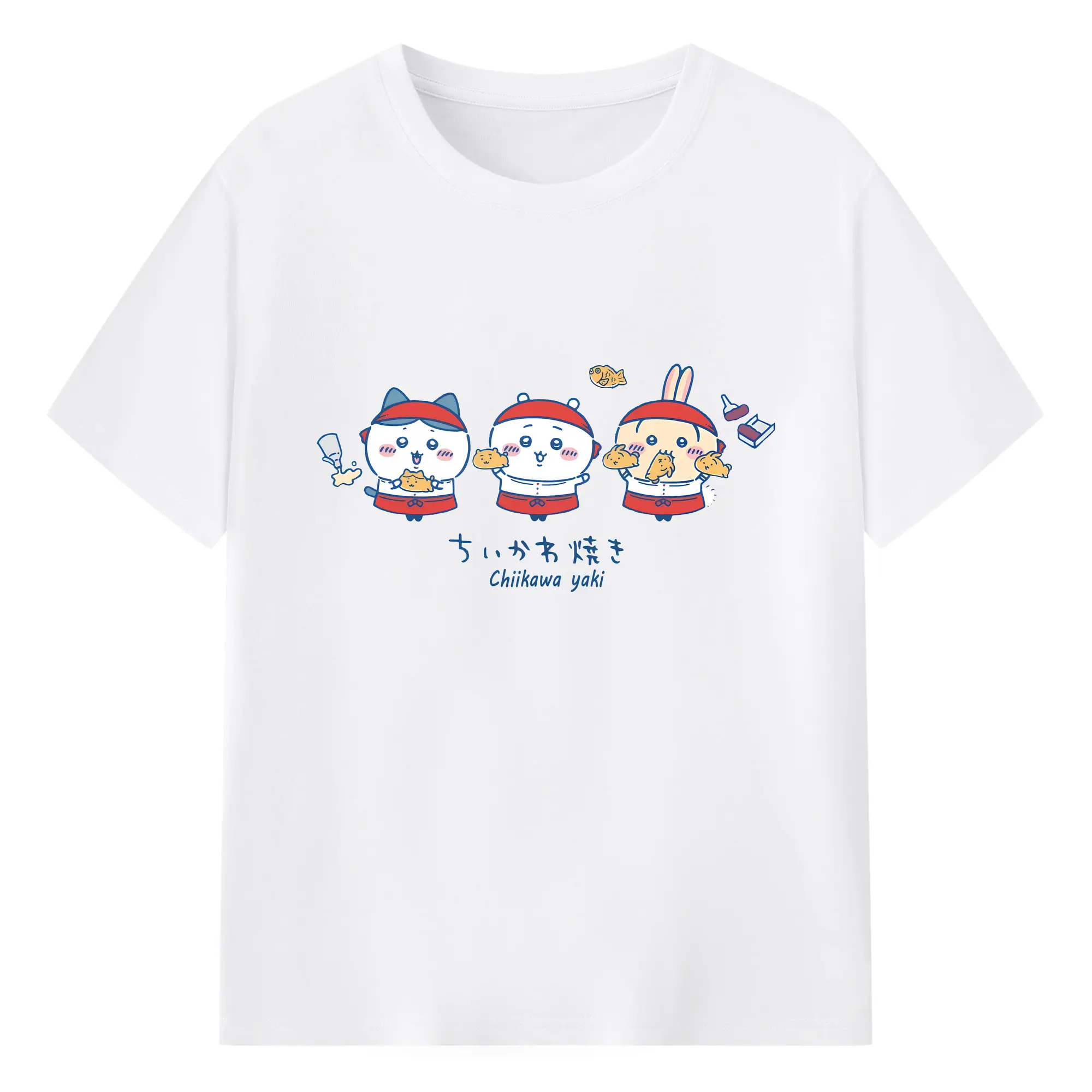 ちい が わ グッズ ちいかわ - 綿100％ 半袖Tシャツ ・ フロントプリント ・ 快適 通気性 ・ 日常使い 散歩 スポーツ用