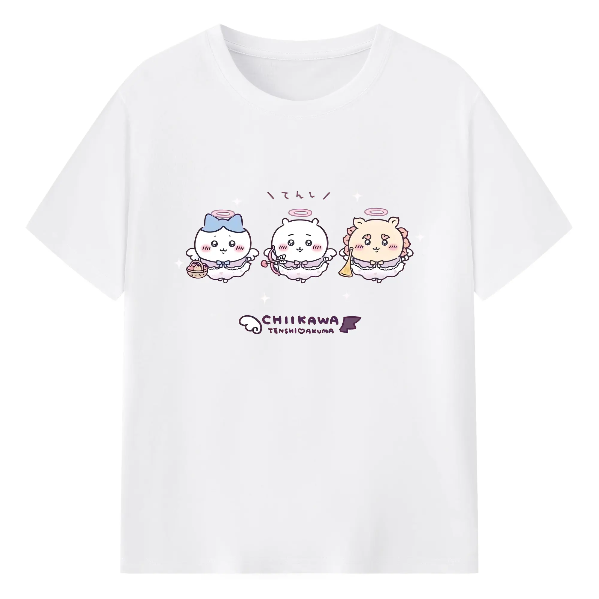 ちい が わ グッズ ちいかわ - 綿100％ 半袖Tシャツ ・ フロントプリント ・ 快適 通気性 ・ 日常使い 散歩 スポーツ用