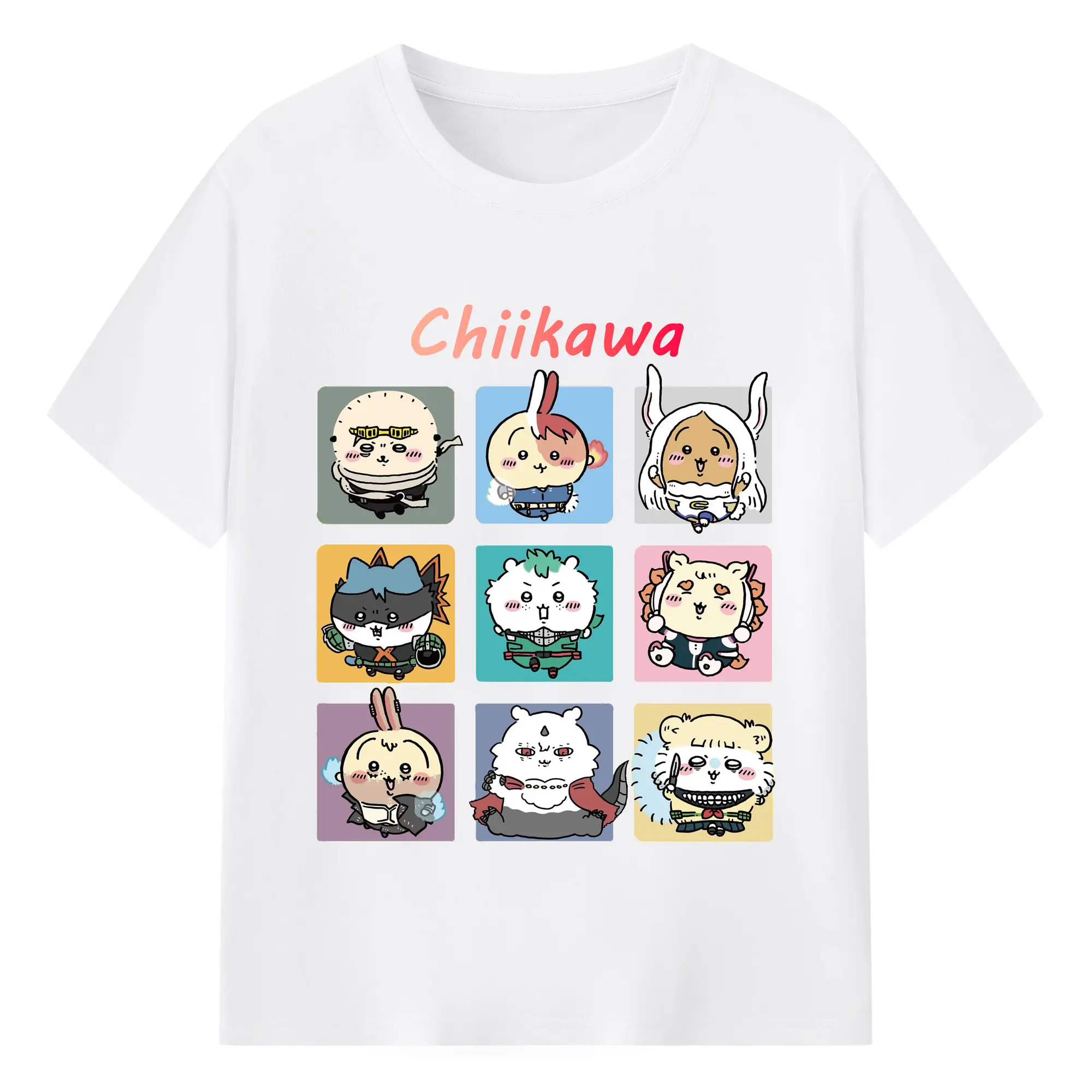 ちい が わ グッズ ちいかわ - 綿100％ 半袖Tシャツ ・ フロントプリント ・ 快適 通気性 ・ 日常使い 散歩 スポーツ用